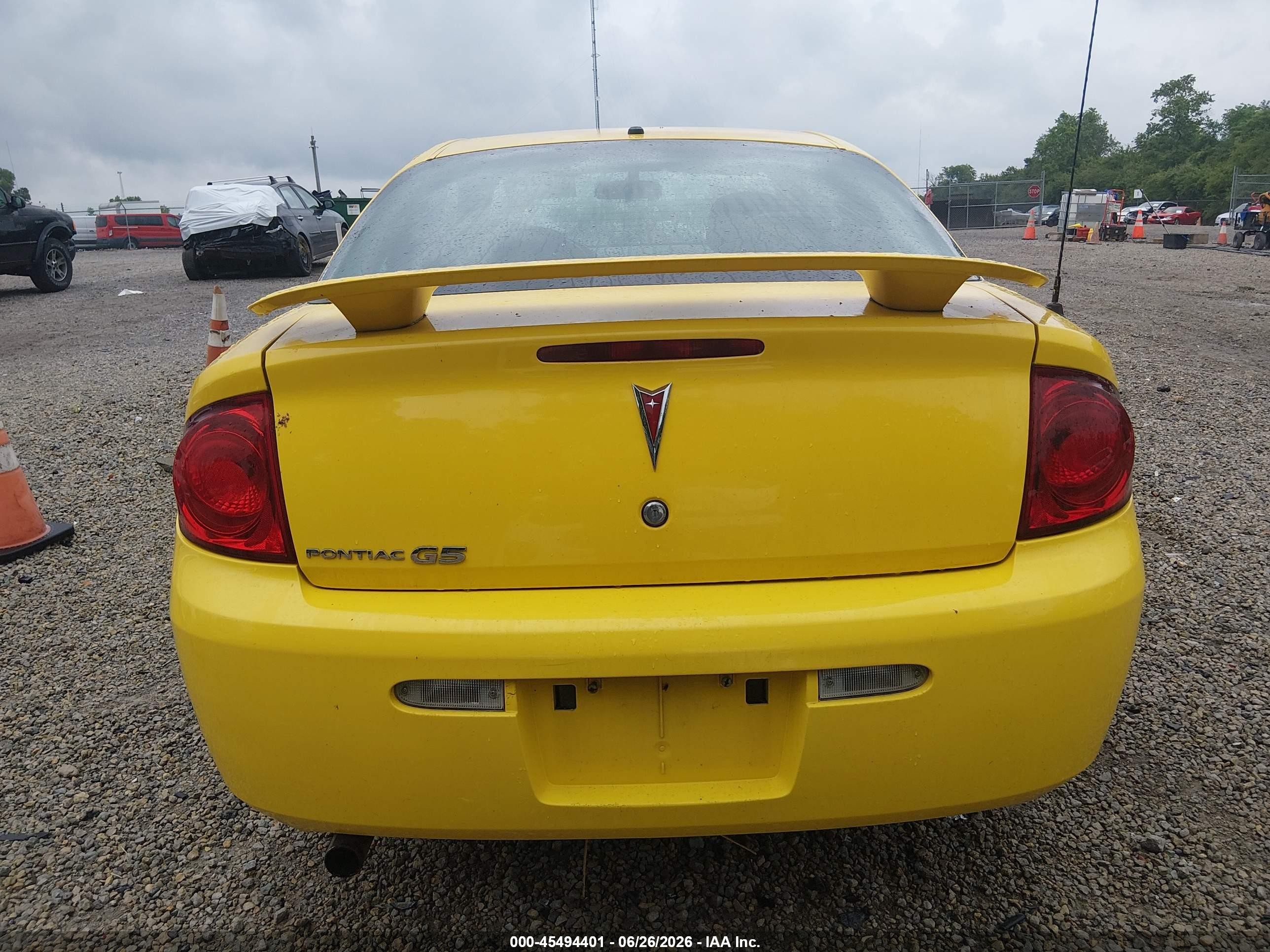 2007 Pontiac G5   Yellow vin: 1G2AL15F177131524