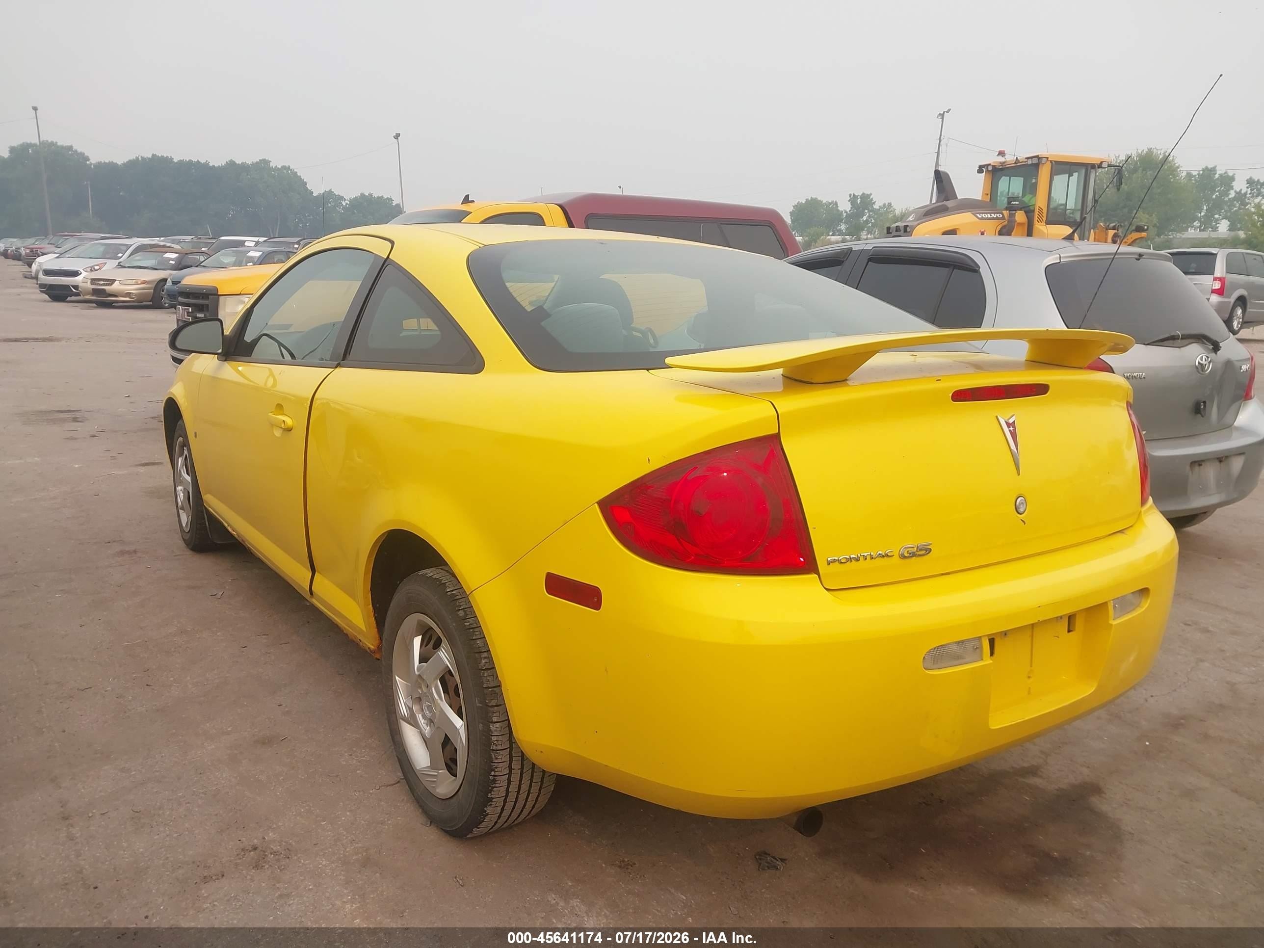 2007 Pontiac G5   Желтый vin: 1G2AL15F377234508