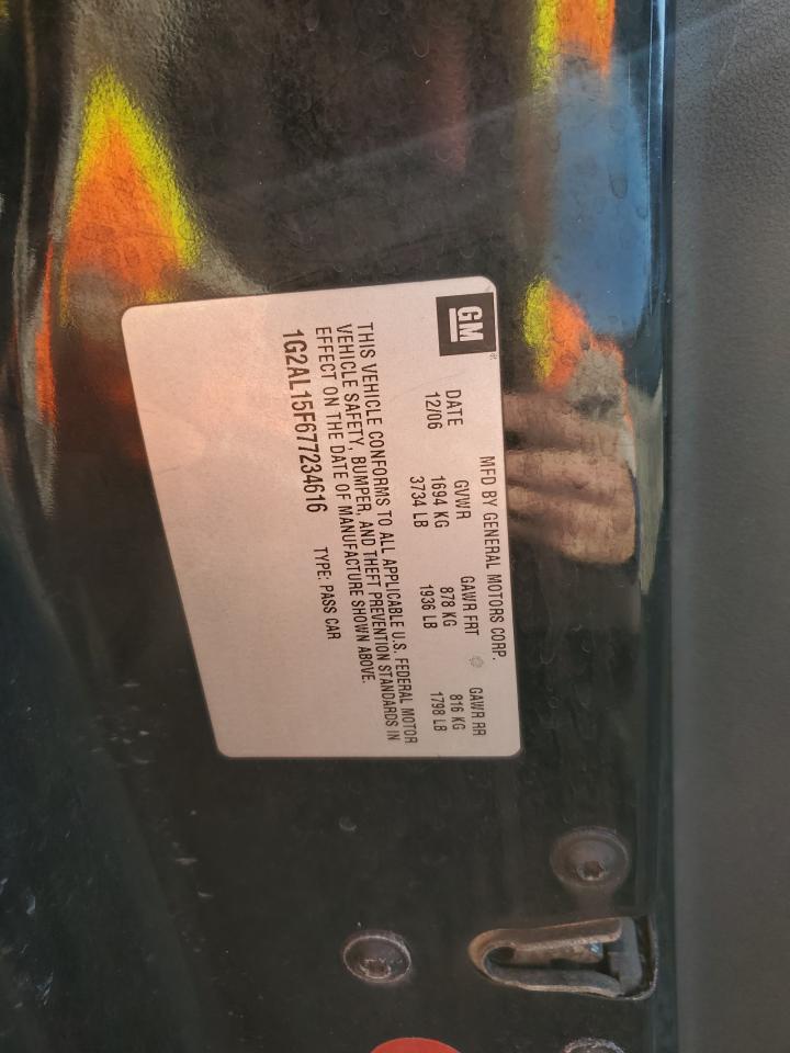 2007 Pontiac G5 Black vin: 1G2AL15F677234616