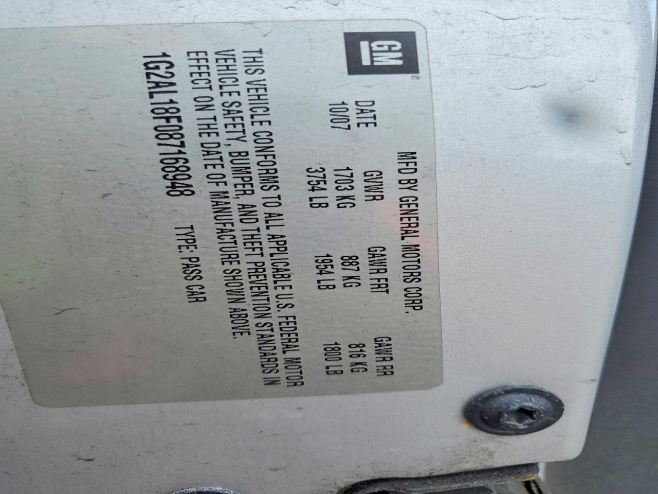 2008 Pontiac G5 Silver vin: 1G2AL18F087168948