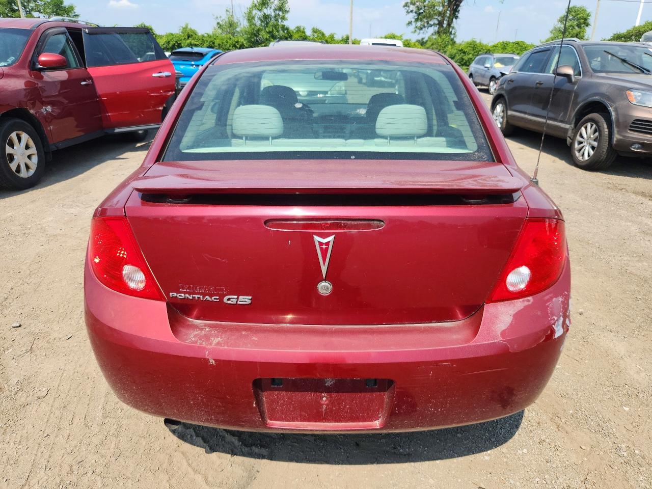 2008 Pontiac G5 Se Burgundy vin: 1G2AL55FX87349499