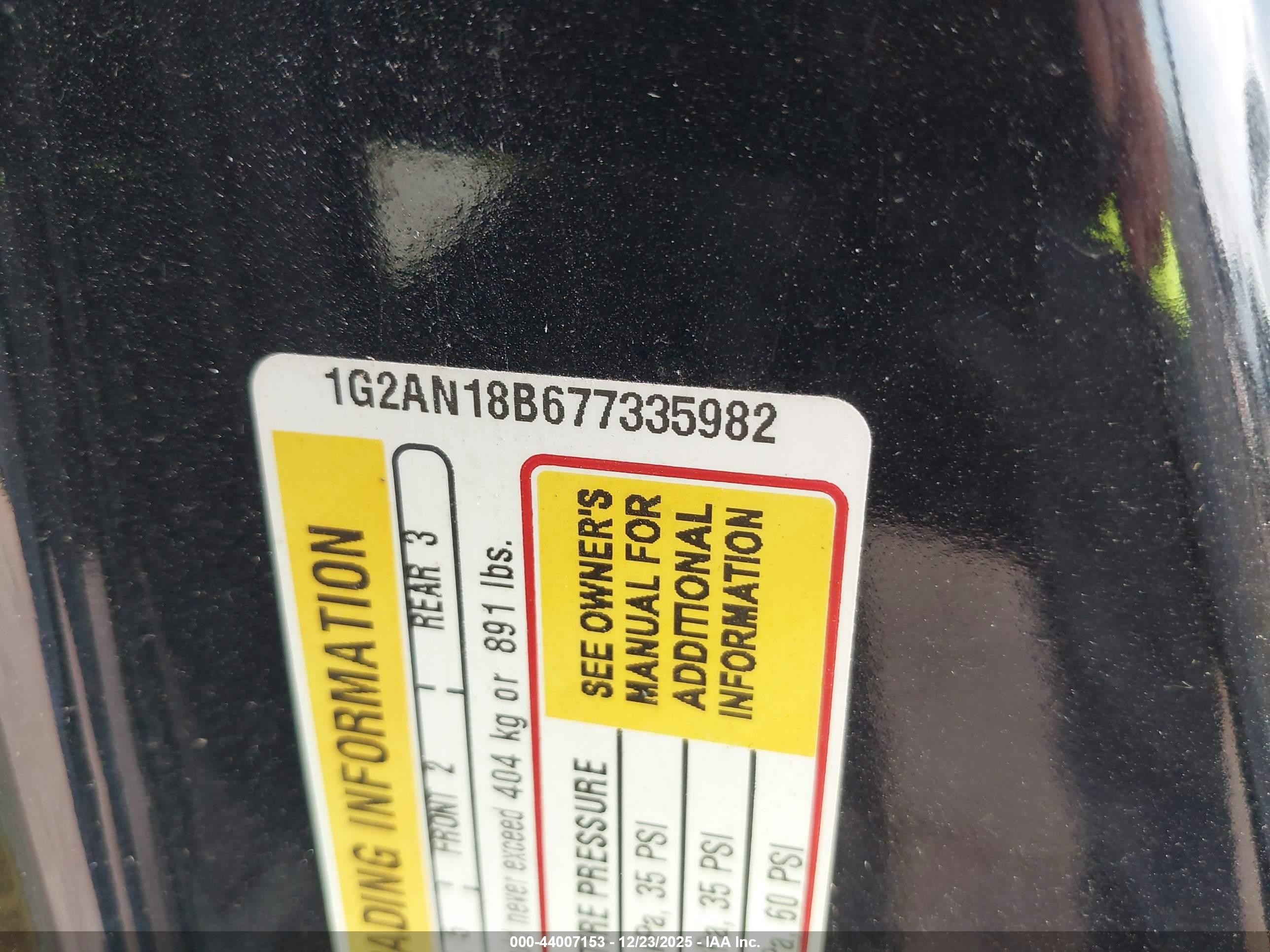 2007 Pontiac G5 Gt Черный vin: 1G2AN18B677335982