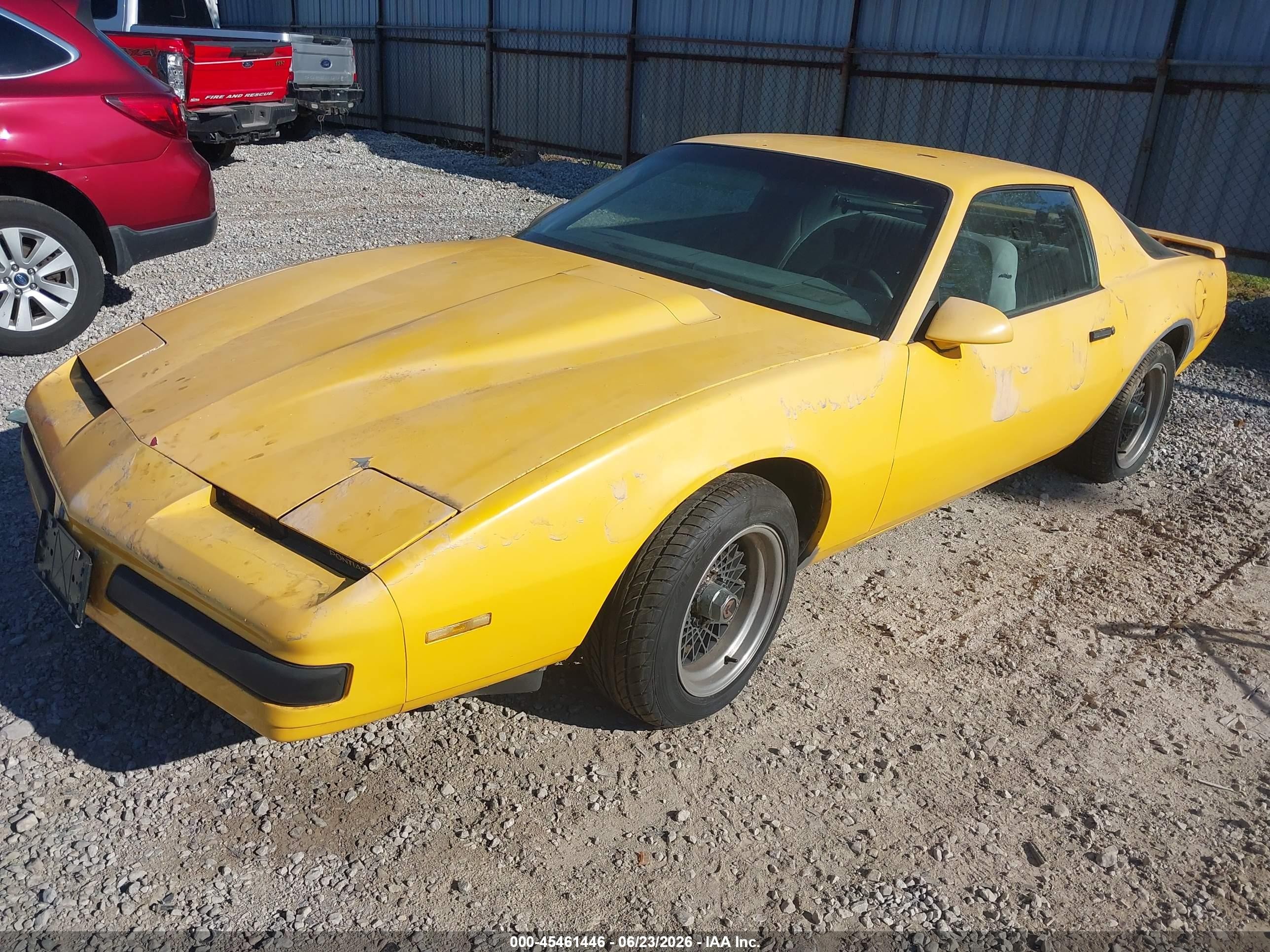 1987 Pontiac Firebird   Yellow vin: 1G2FS21H5HN236781