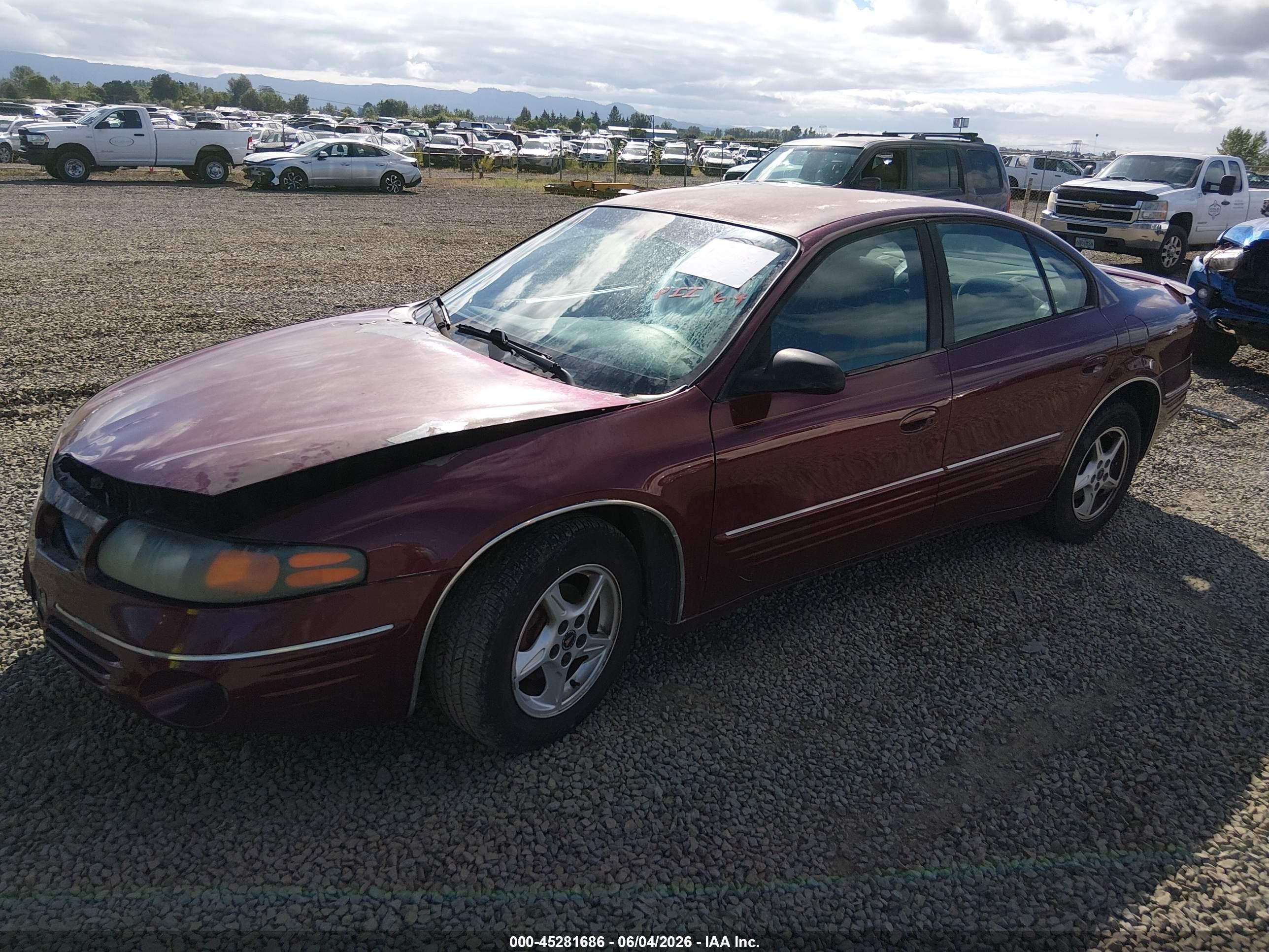 2001 Pontiac Bonneville Se Maroon vin: 1G2HX54K014234144