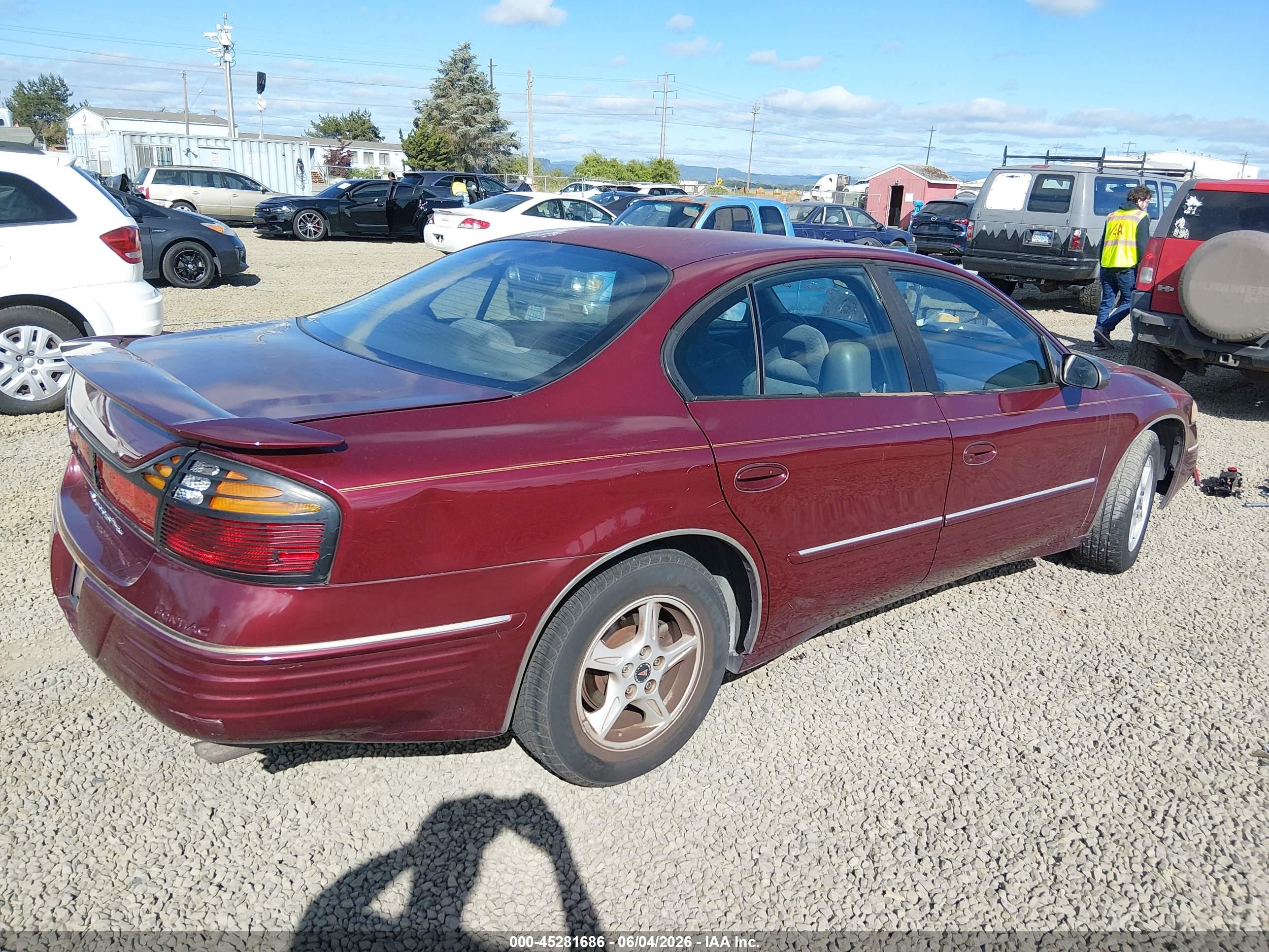 2001 Pontiac Bonneville Se Maroon vin: 1G2HX54K014234144
