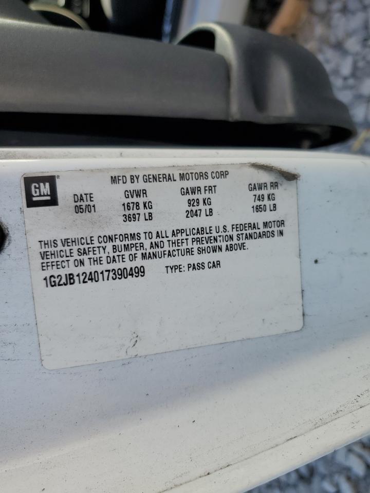 2001 Pontiac Sunfire Se White vin: 1G2JB124017390499