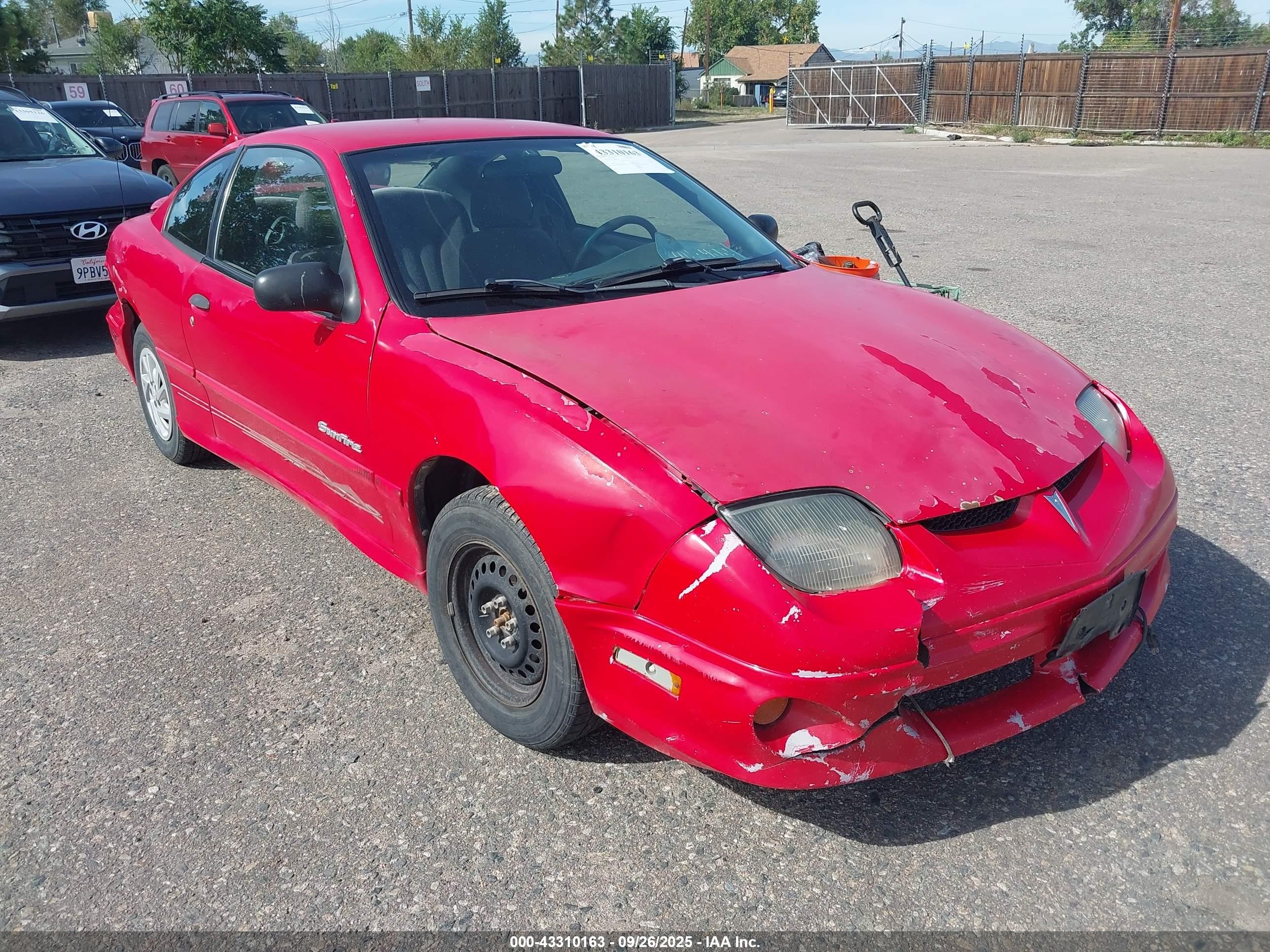 2001 Pontiac Sunfire Se Red vin: 1G2JB124217206261