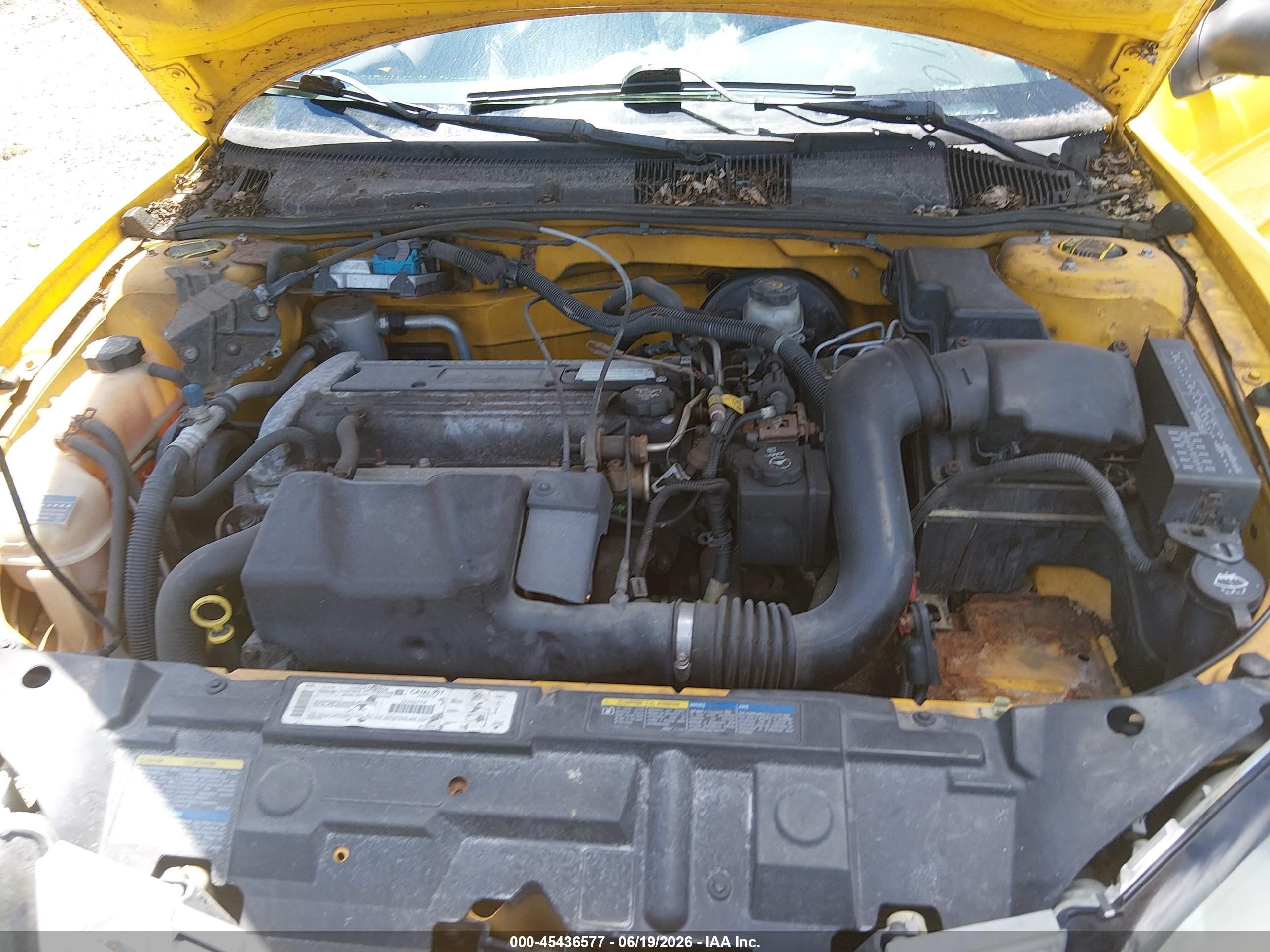 2003 Pontiac Sunfire   Yellow vin: 1G2JB12F137168929