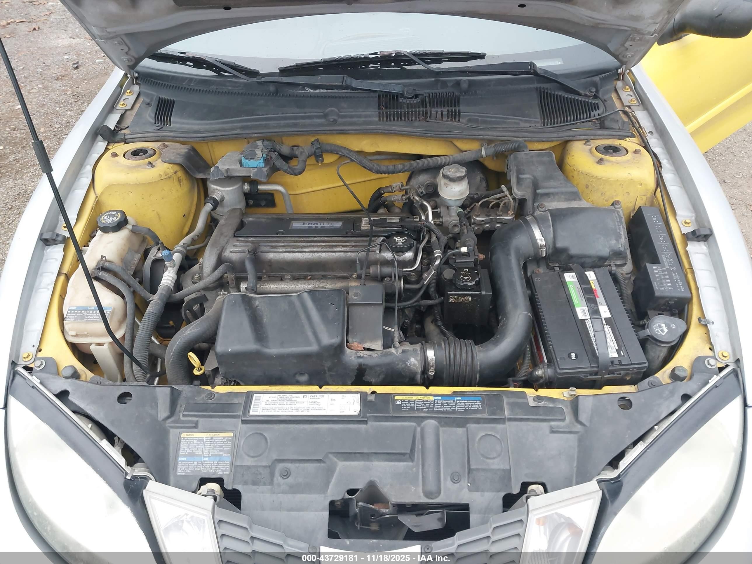 2004 Pontiac Sunfire   Yellow vin: 1G2JB12F247210543