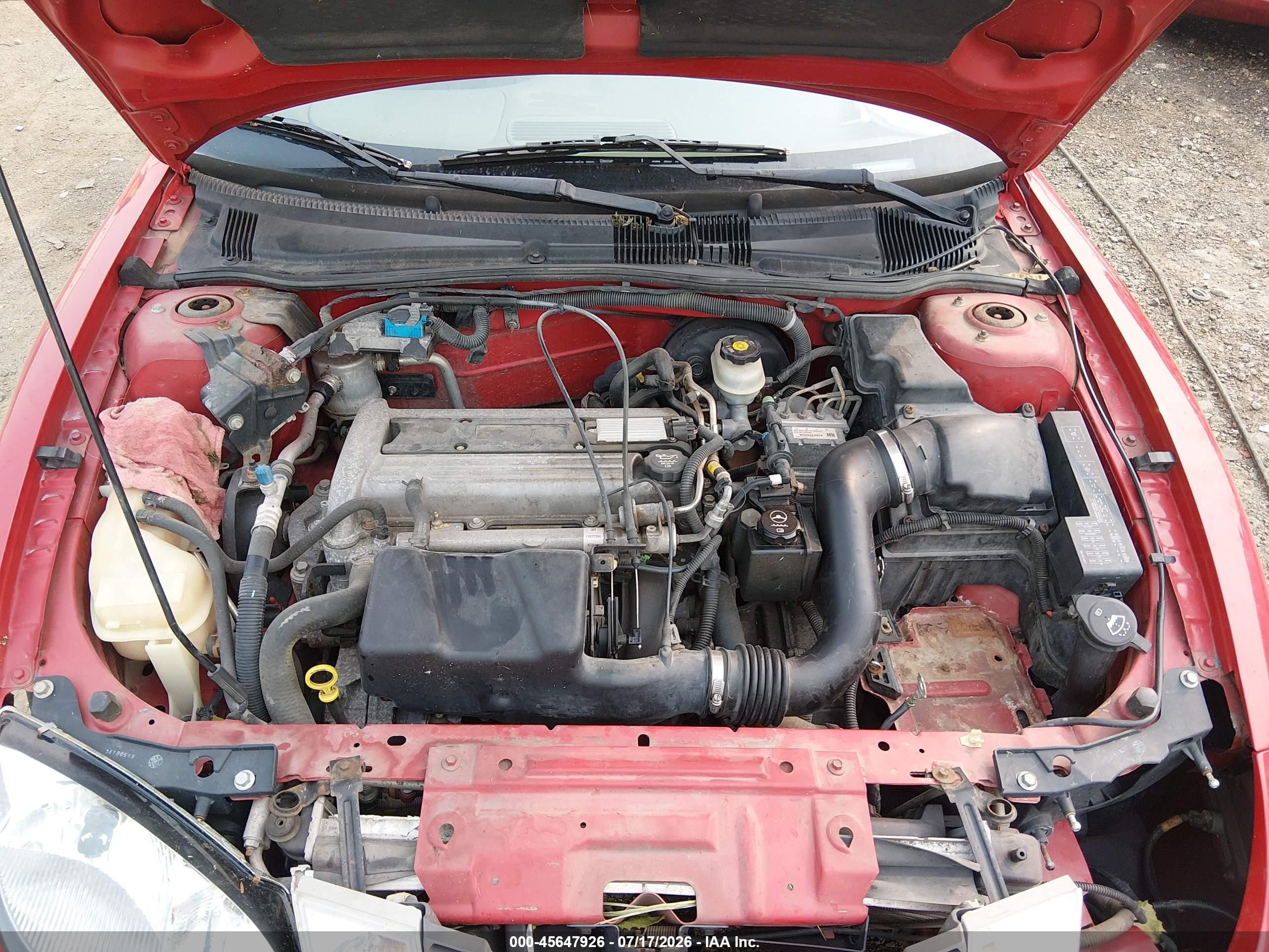 2003 Pontiac Sunfire   Красный vin: 1G2JB12F437179245