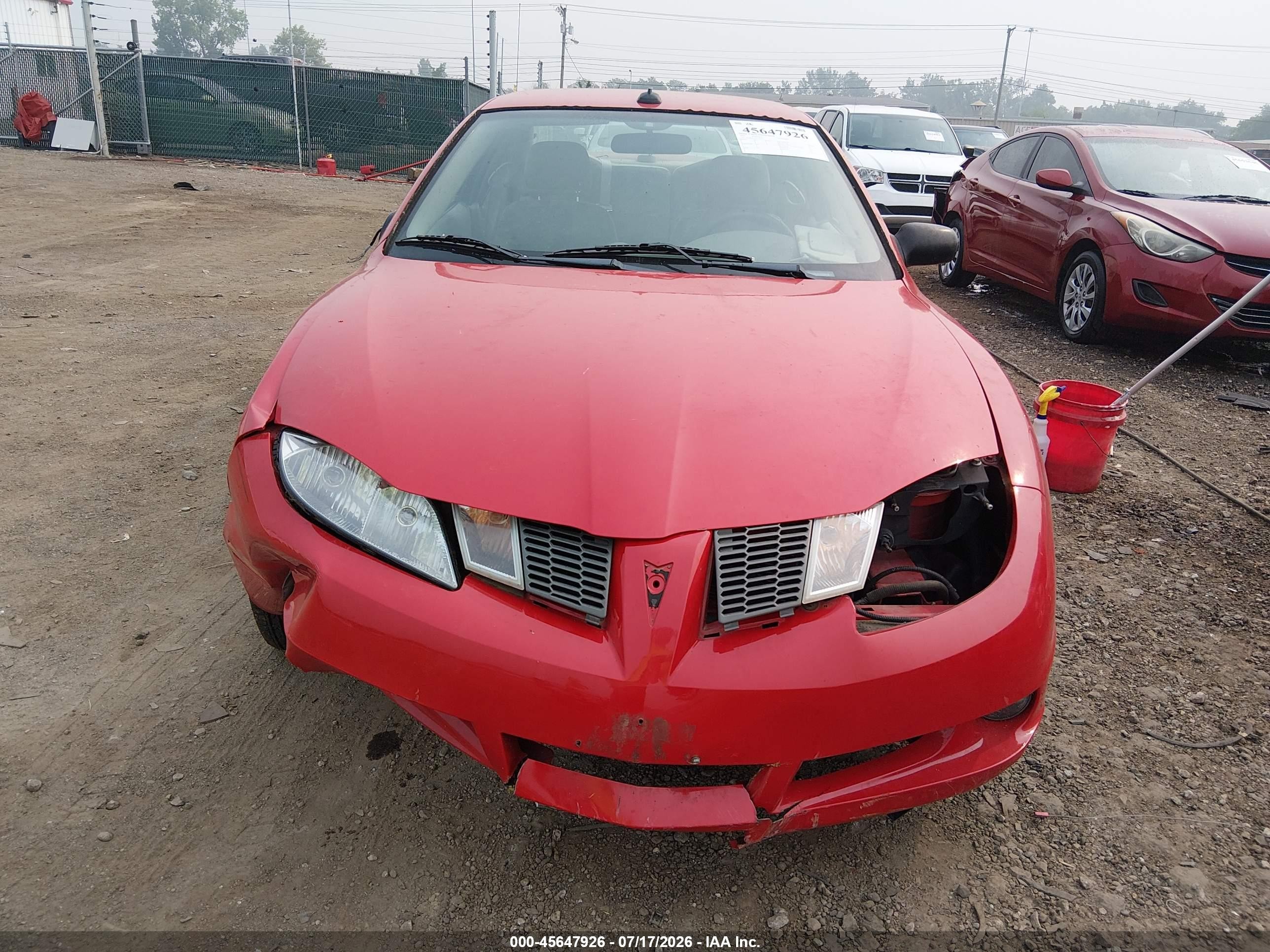 2003 Pontiac Sunfire   Красный vin: 1G2JB12F437179245