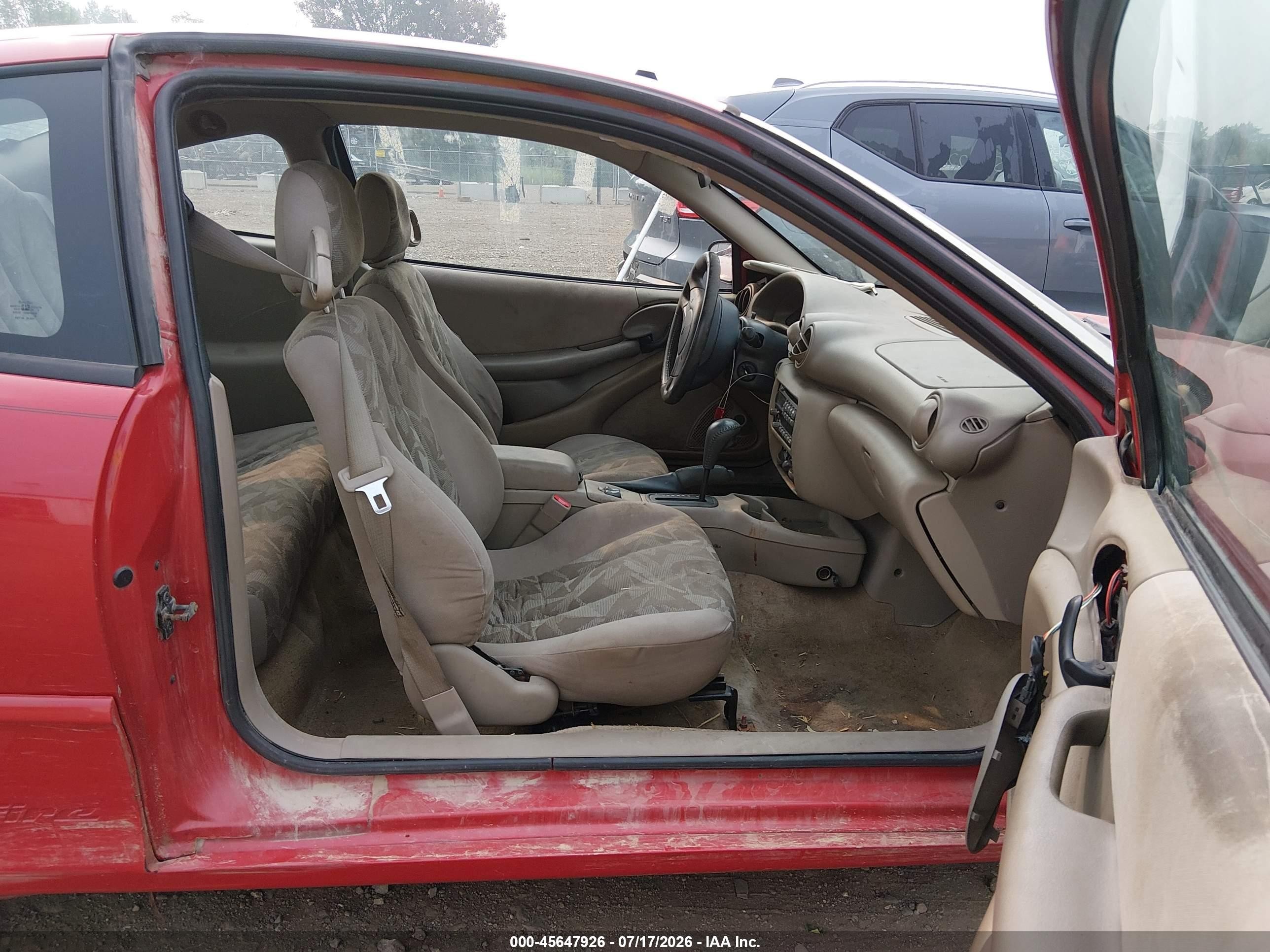 2003 Pontiac Sunfire   Красный vin: 1G2JB12F437179245