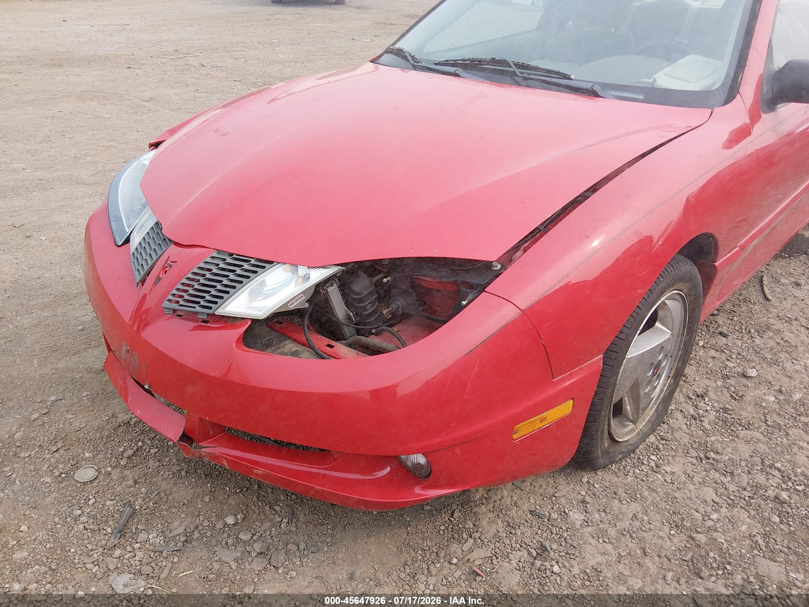 2003 Pontiac Sunfire   Красный vin: 1G2JB12F437179245