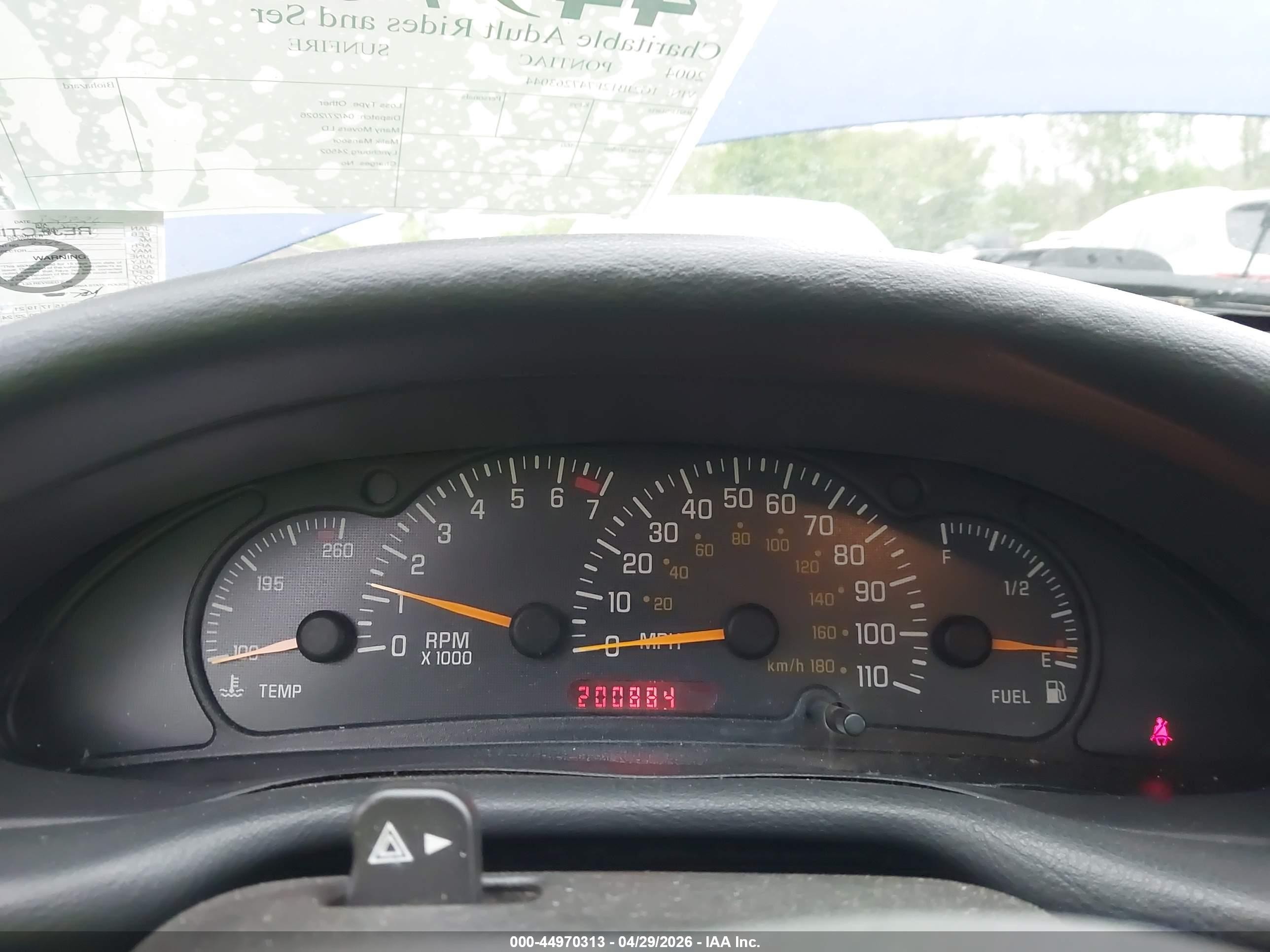 2004 Pontiac Sunfire   Blue vin: 1G2JB12F747263044