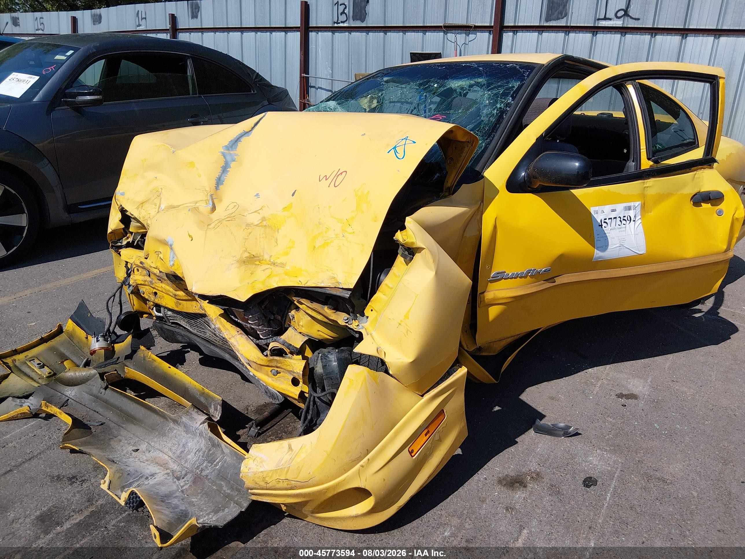 2002 Pontiac Sunfire Se Yellow vin: 1G2JB12FX27292261