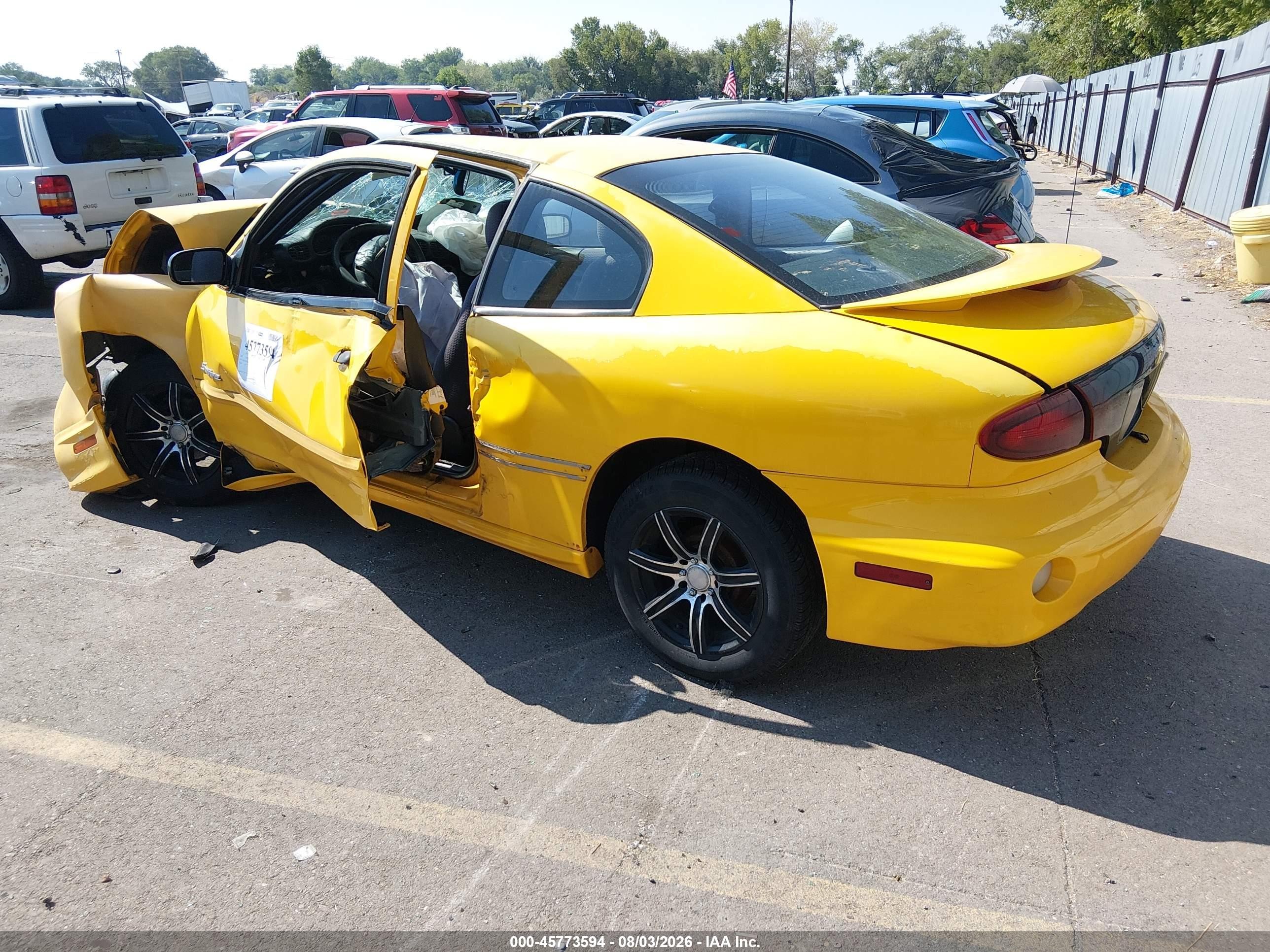 2002 Pontiac Sunfire Se Yellow vin: 1G2JB12FX27292261