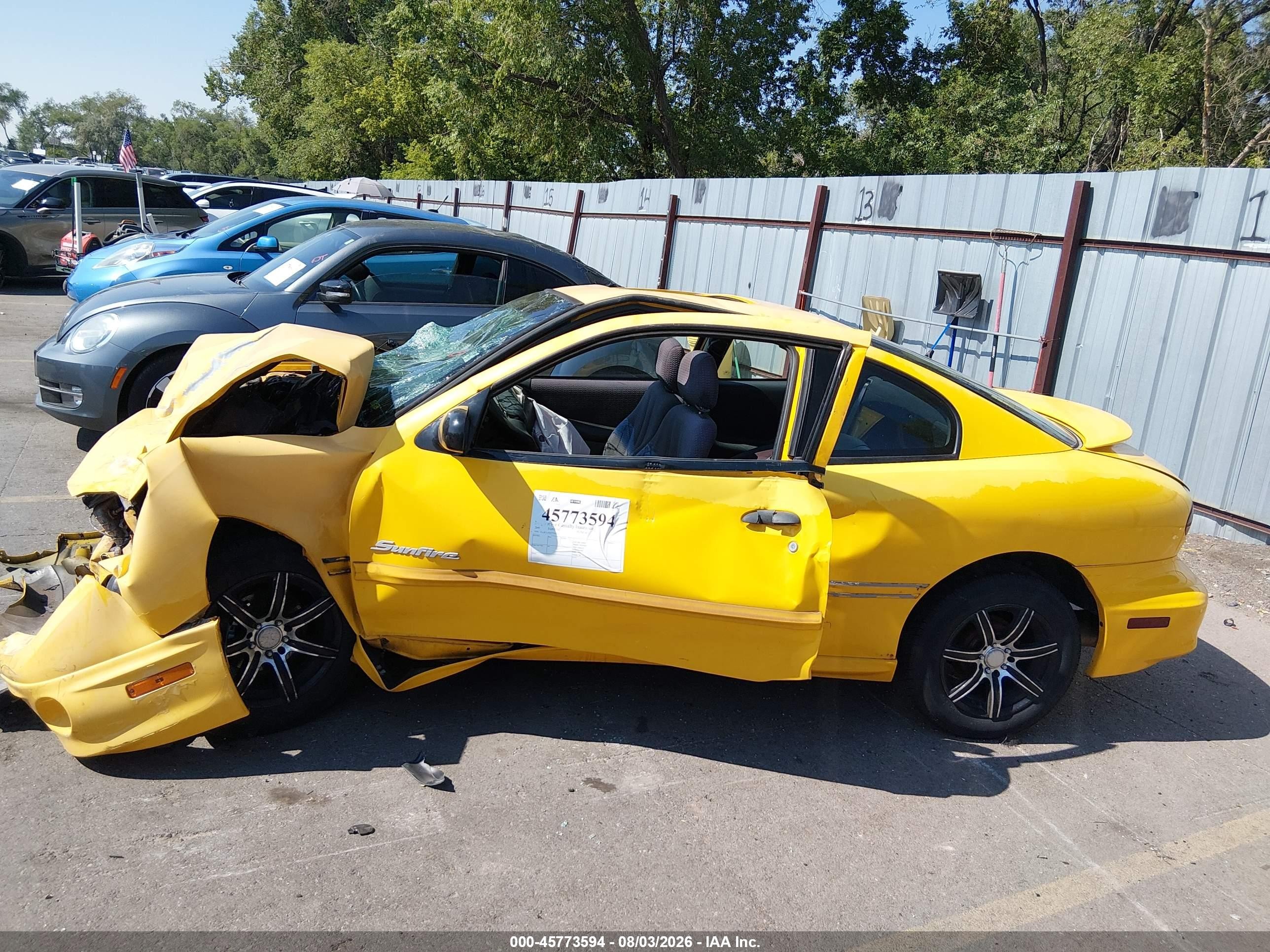 2002 Pontiac Sunfire Se Yellow vin: 1G2JB12FX27292261
