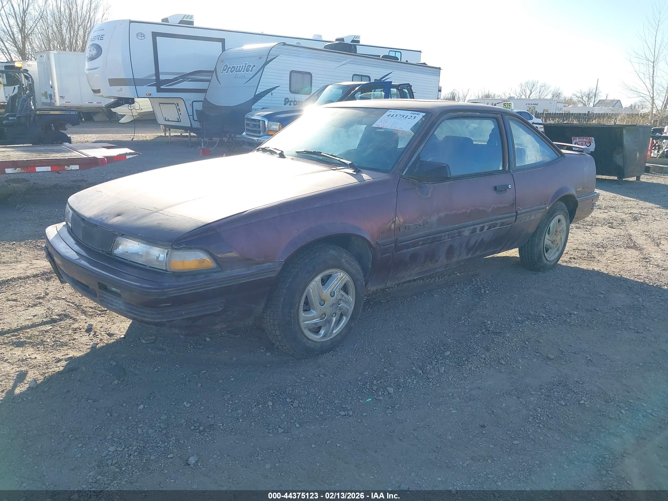 1994 Pontiac Sunbird Le Maroon vin: 1G2JB14H5R7538075
