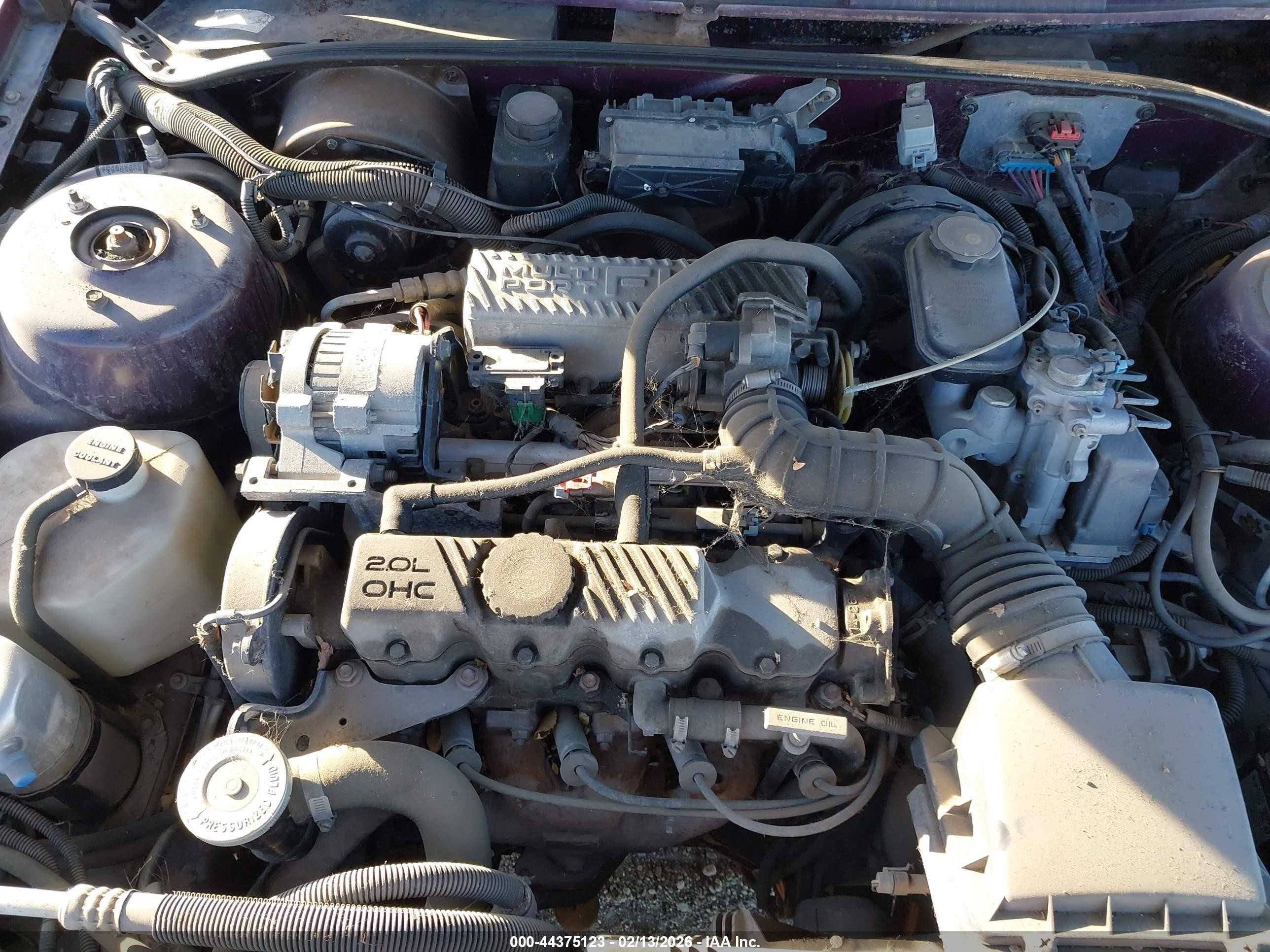 1994 Pontiac Sunbird Le Maroon vin: 1G2JB14H5R7538075