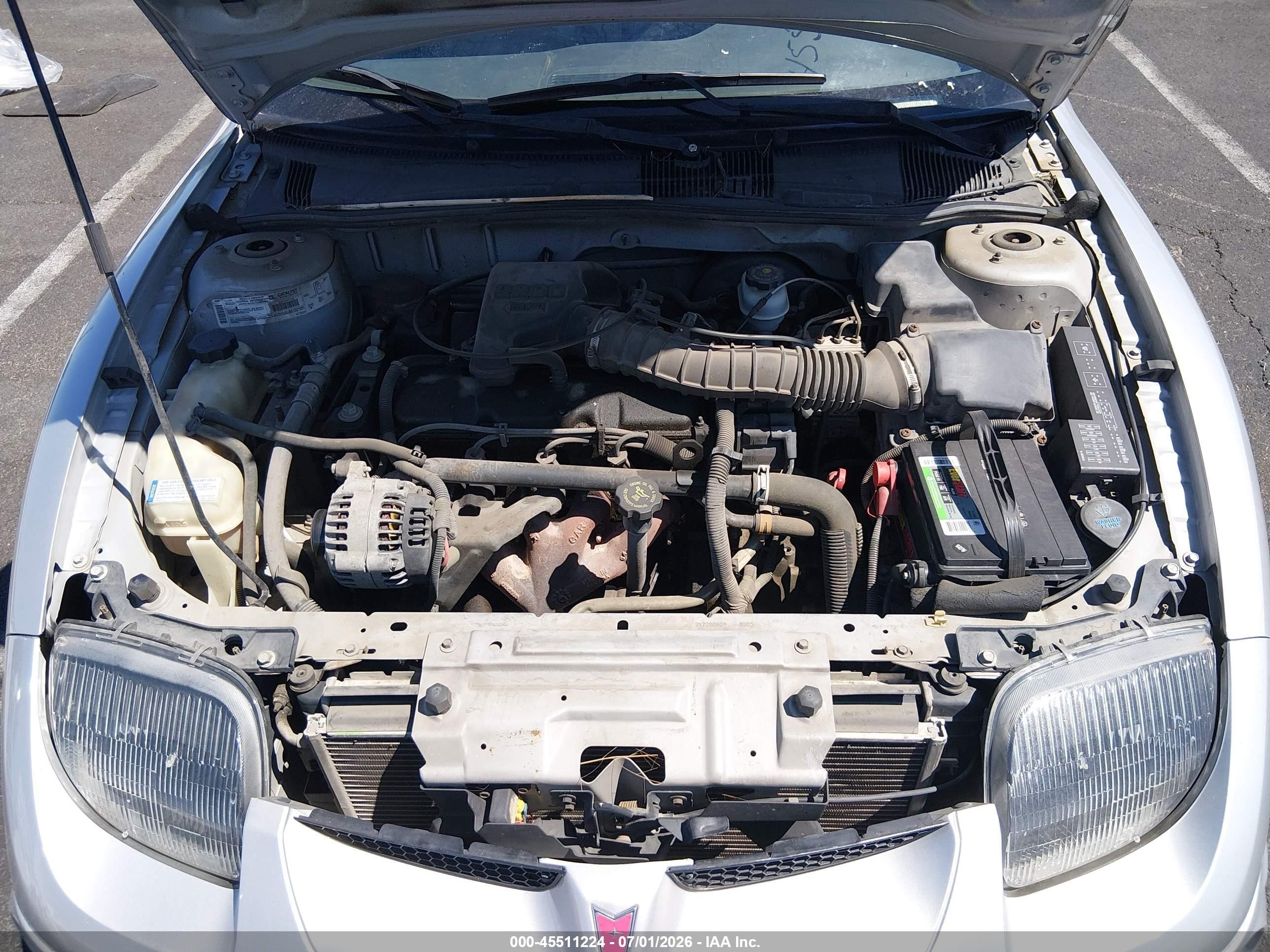 2001 Pontiac Sunfire Se Silver vin: 1G2JB524617298904