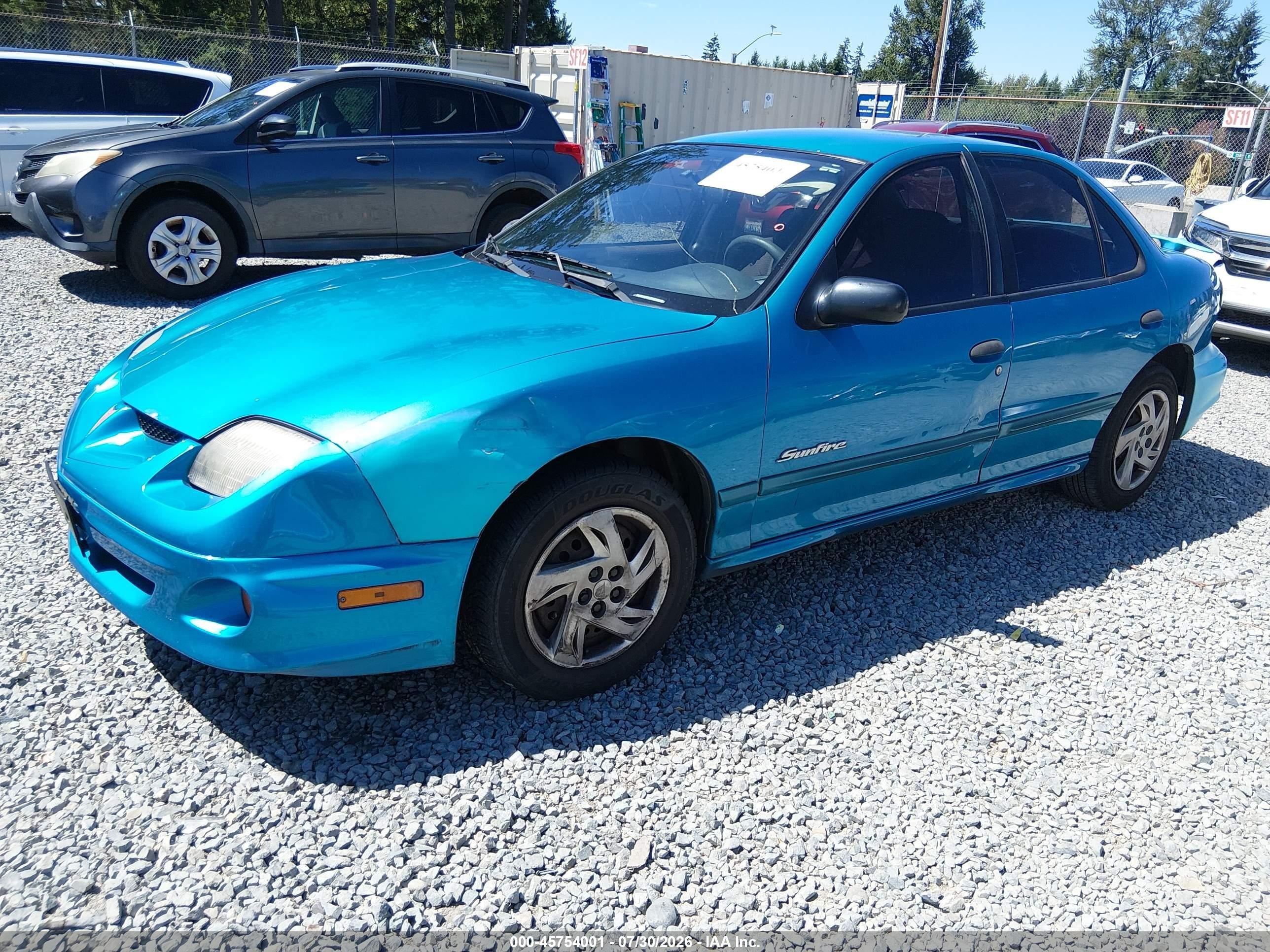 2000 Pontiac Sunfire Se Бирюзовый vin: 1G2JB5248Y7240044