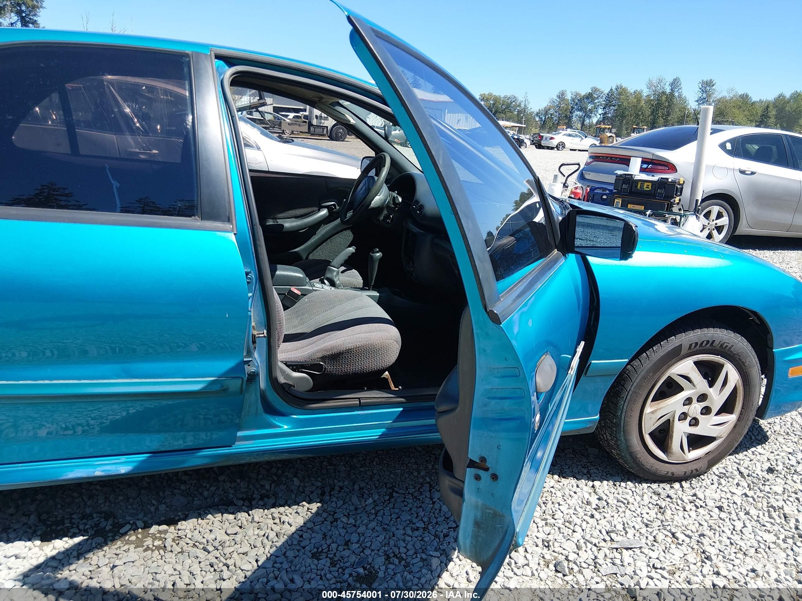 2000 Pontiac Sunfire Se Бирюзовый vin: 1G2JB5248Y7240044