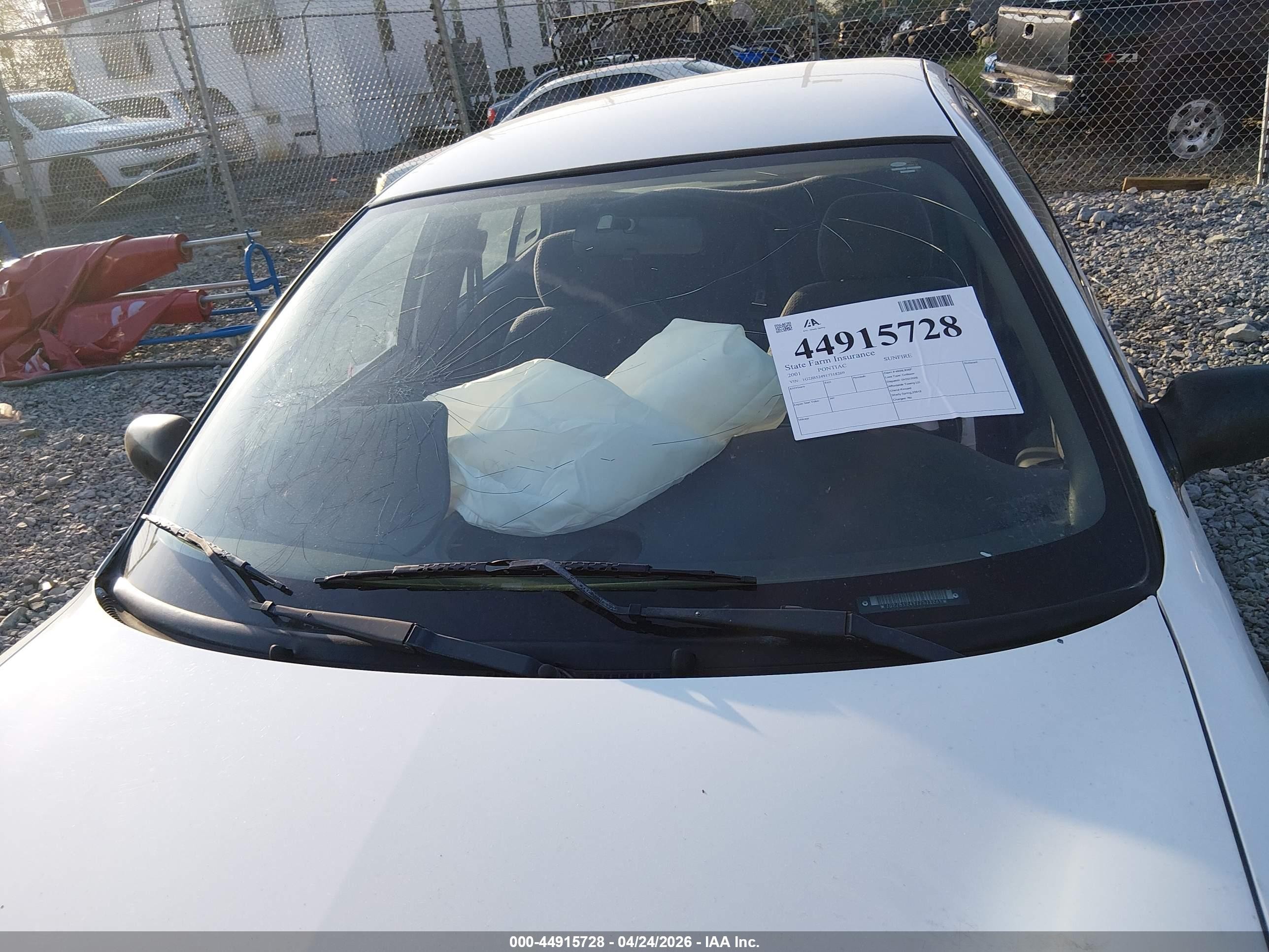 2001 Pontiac Sunfire Se White vin: 1G2JB524917318269