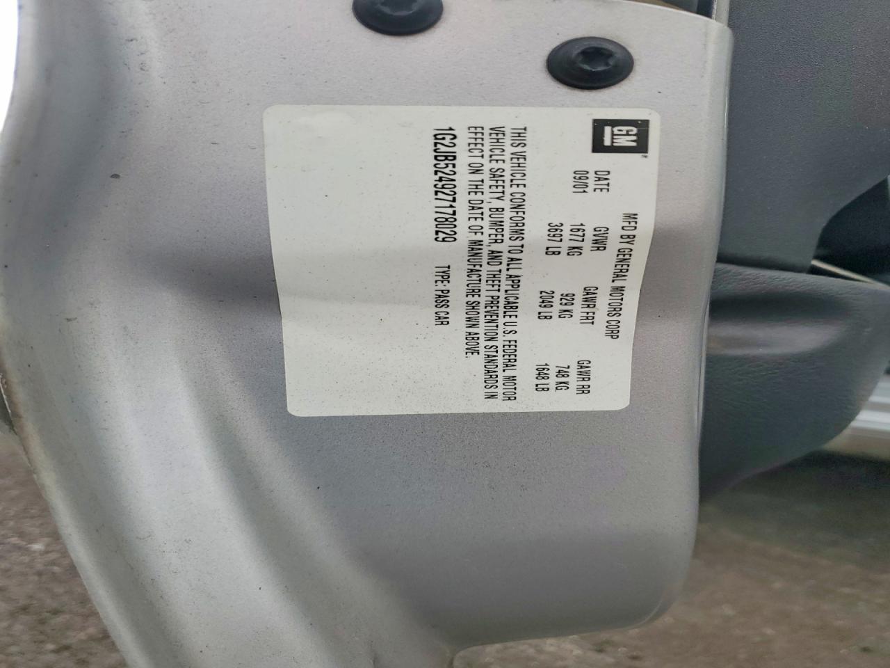2002 Pontiac Sunfire Se Серебряный vin: 1G2JB524927178029
