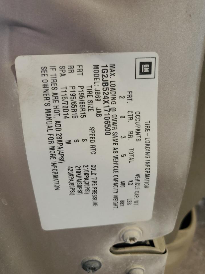2001 Pontiac Sunfire Se Gray vin: 1G2JB524X17106500