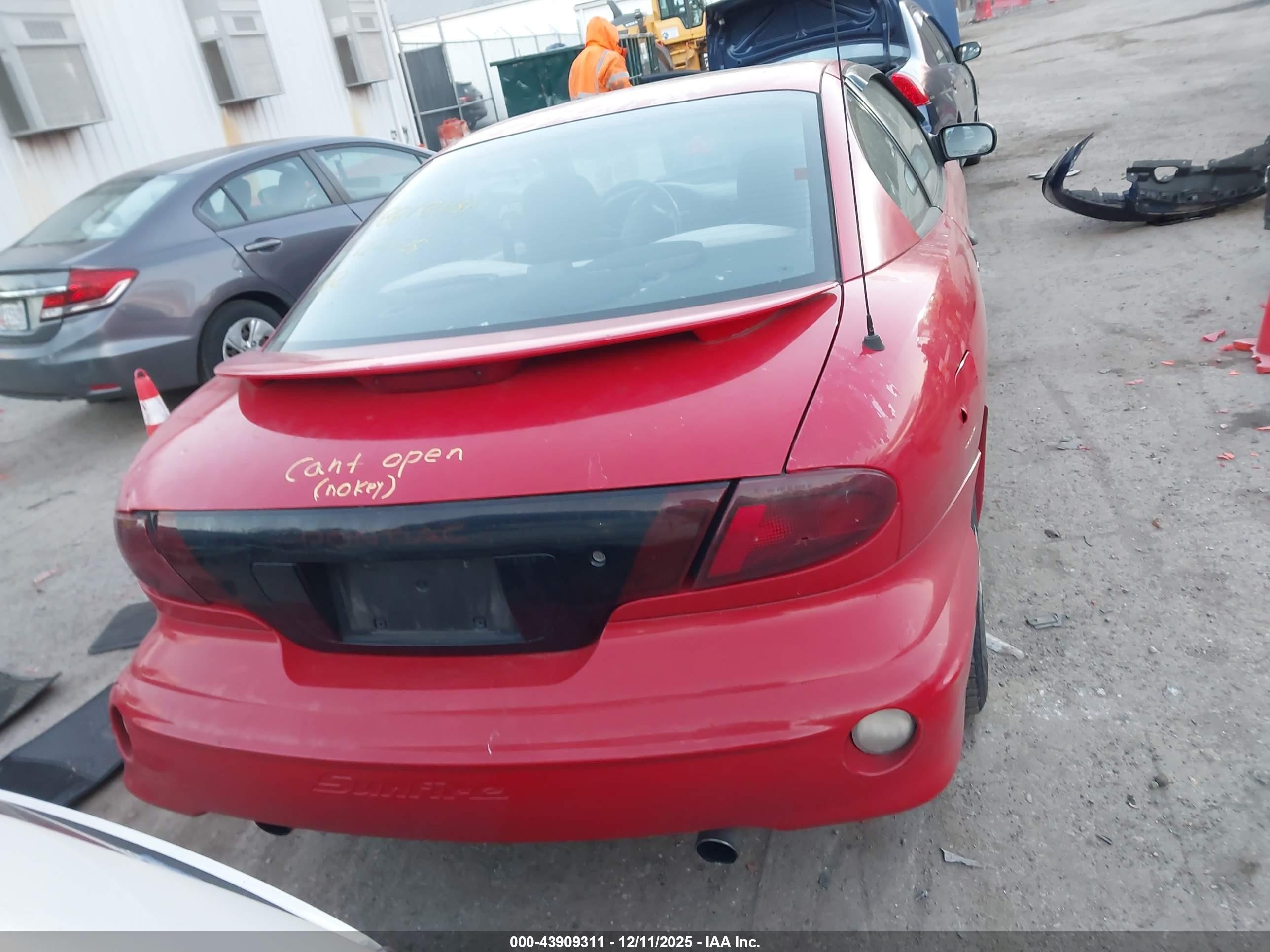 2001 Pontiac Sunfire Gt Red vin: 1G2JD12T217167818