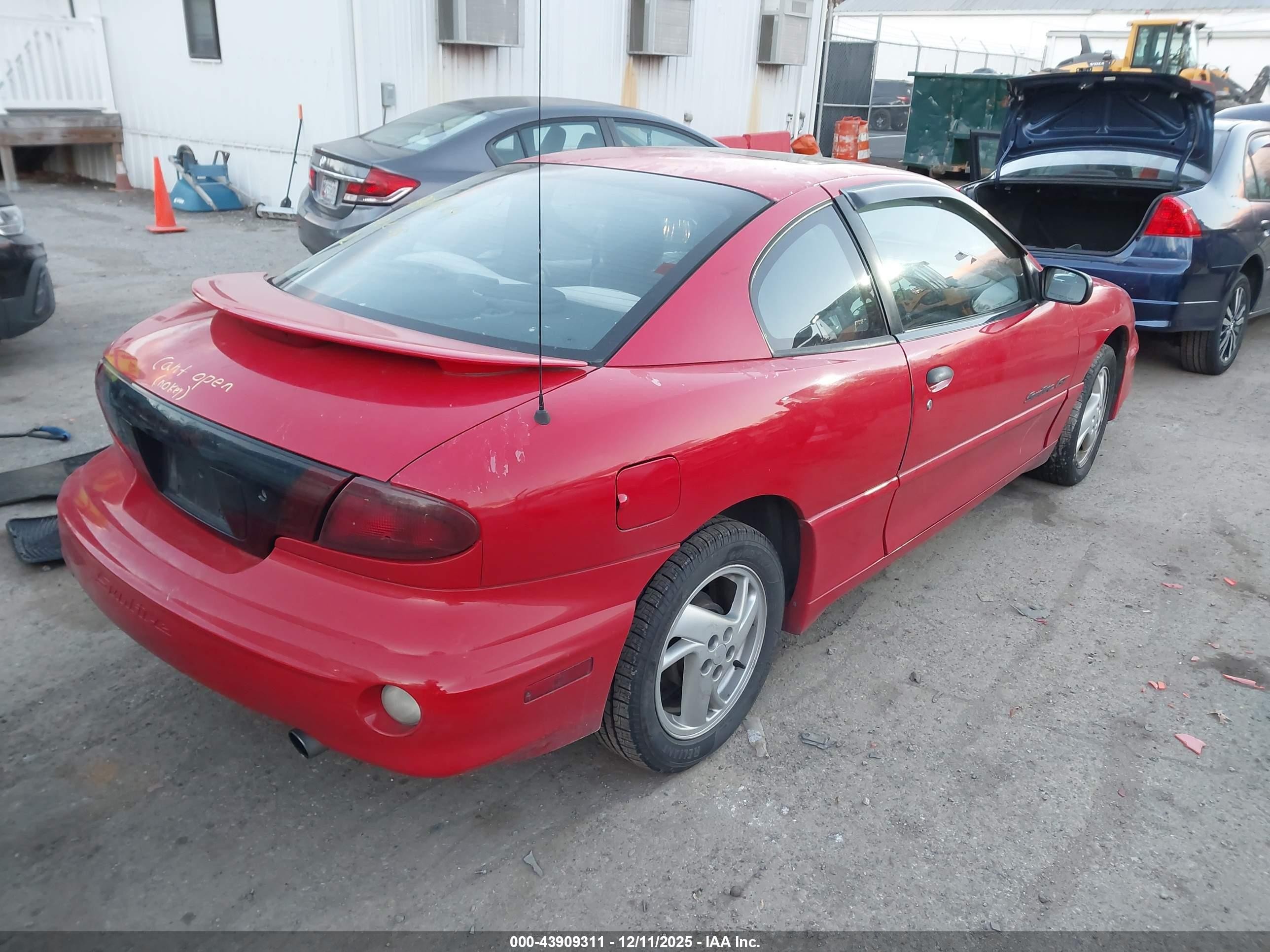 2001 Pontiac Sunfire Gt Red vin: 1G2JD12T217167818