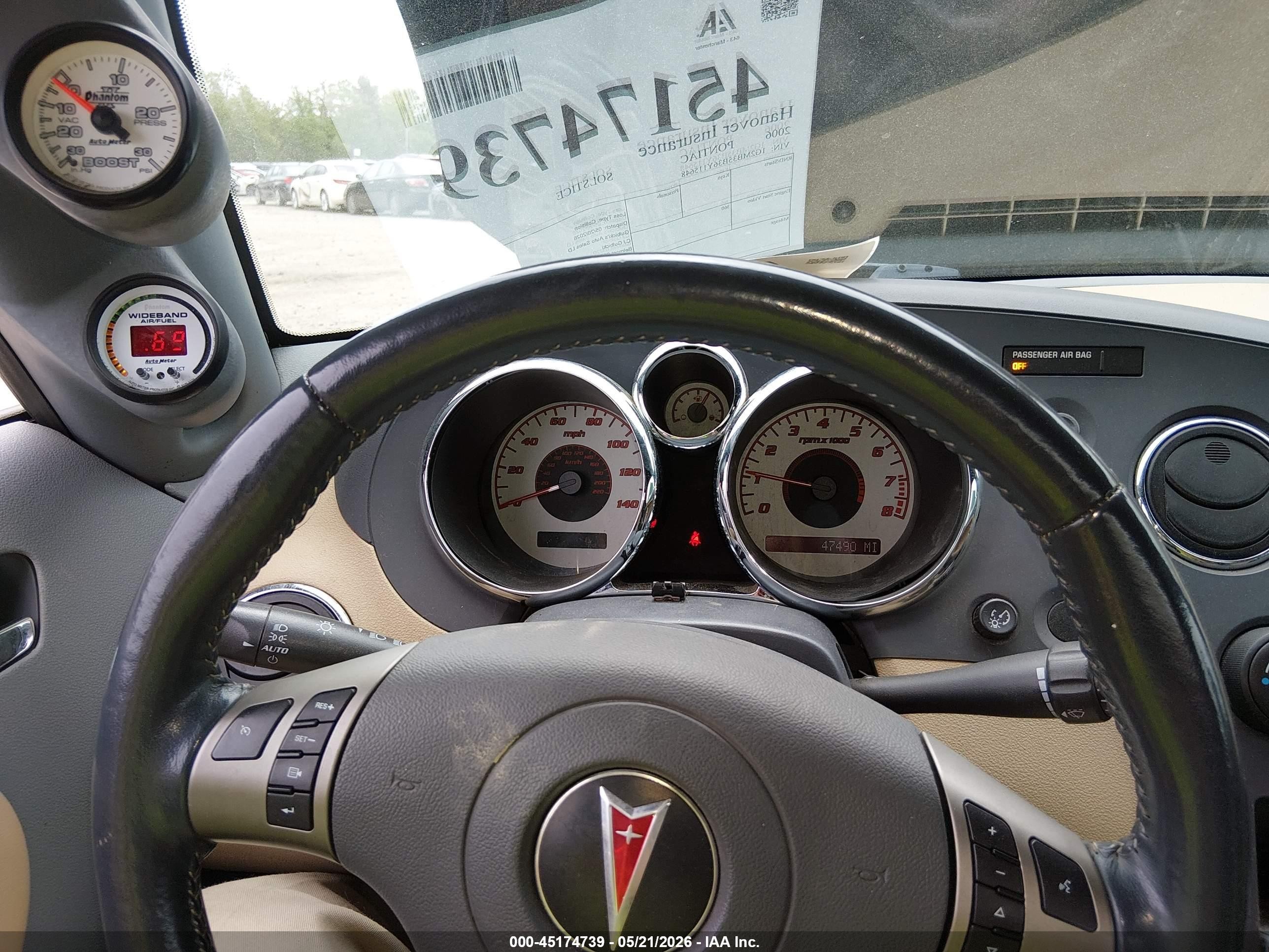 2006 Pontiac Solstice   Navy vin: 1G2MB35B36Y115648