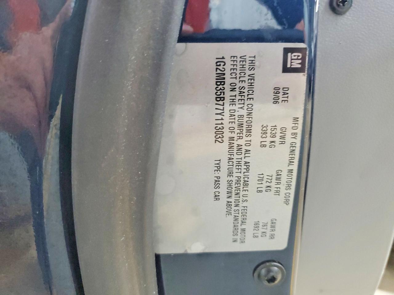 2007 Pontiac Solstice Blue vin: 1G2MB35B77Y113032