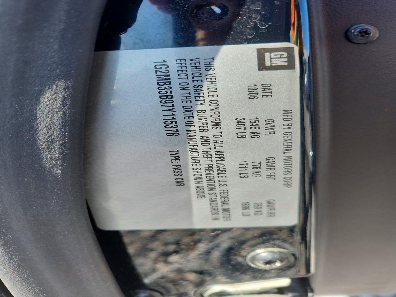 2007 Pontiac Solstice Black vin: 1G2MB35B97Y115378