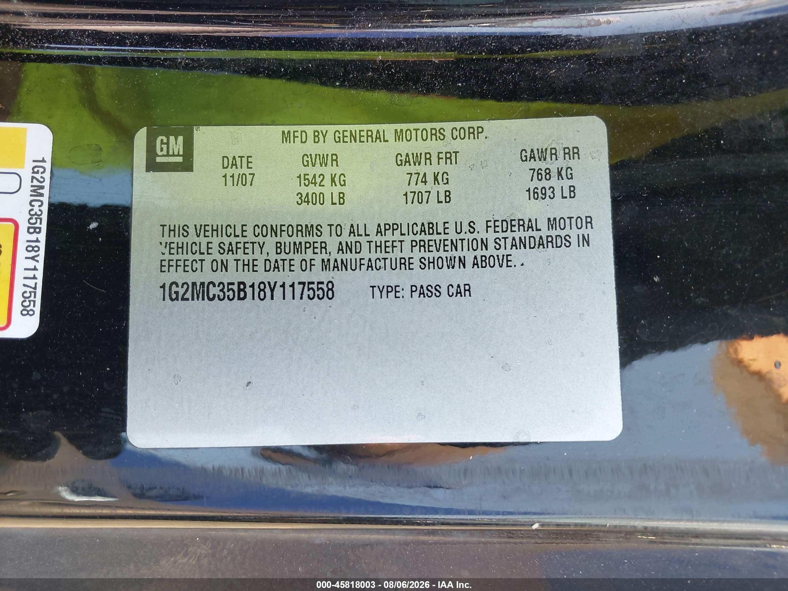 2008 Pontiac Solstice   Black vin: 1G2MC35B18Y117558