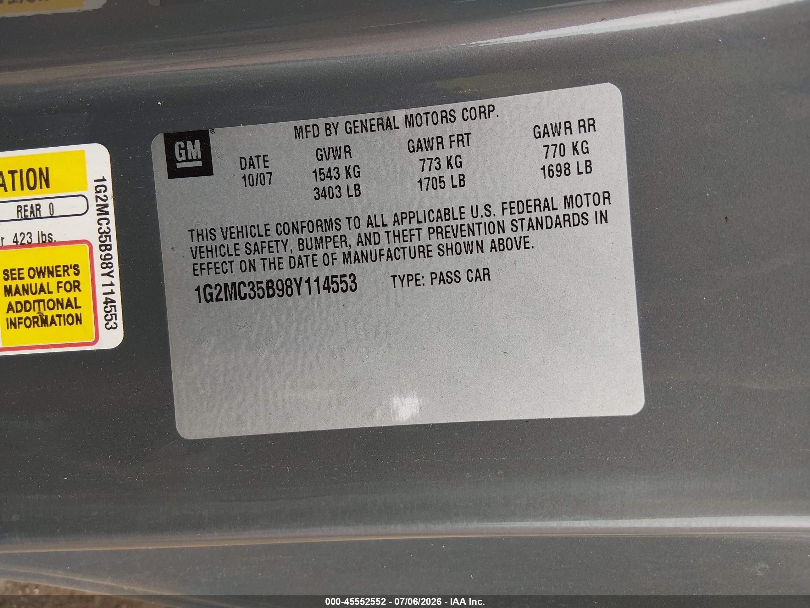 2008 Pontiac Solstice   Gray vin: 1G2MC35B98Y114553