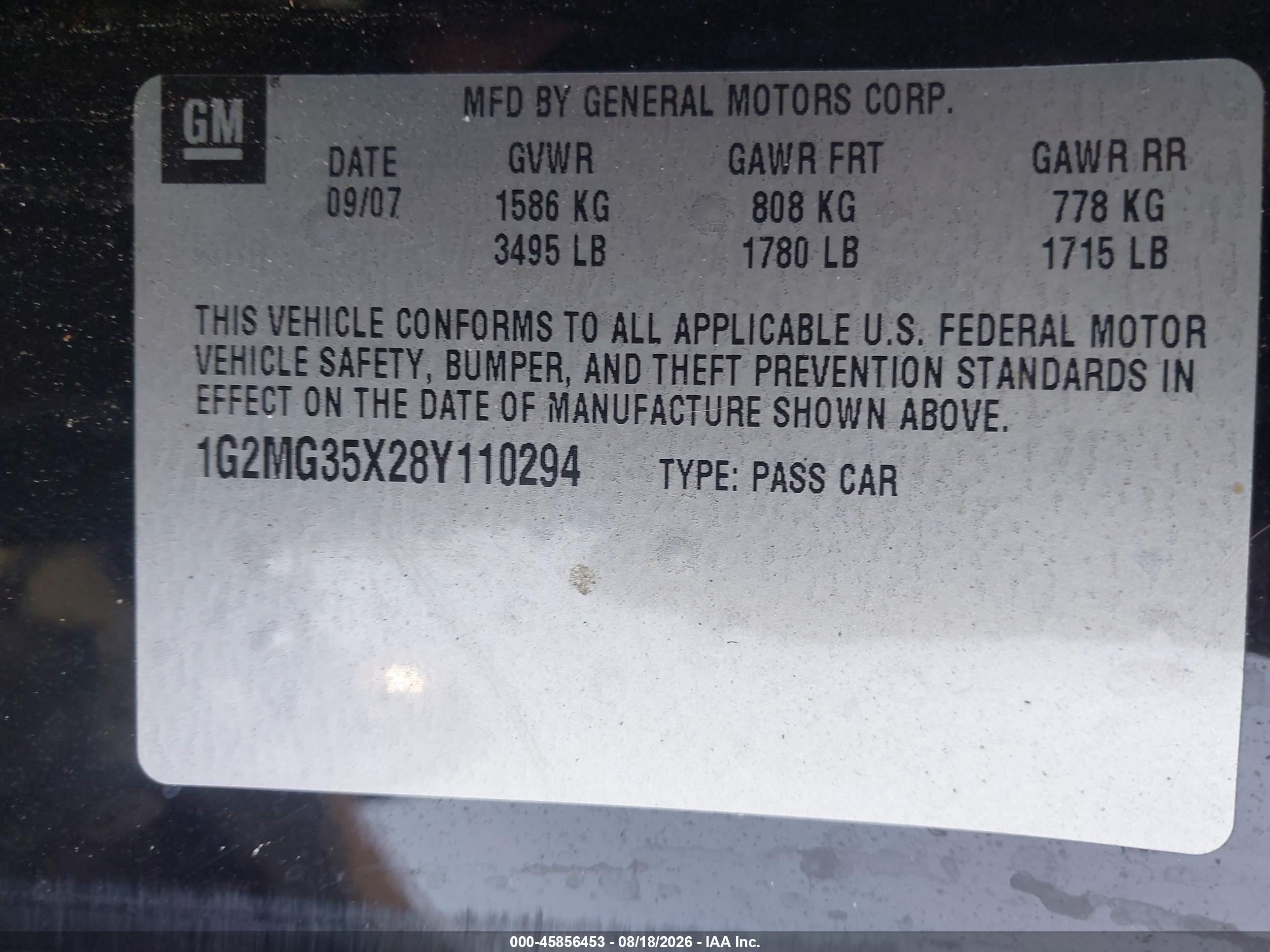 2008 Pontiac Solstice Gxp Black vin: 1G2MG35X28Y110294