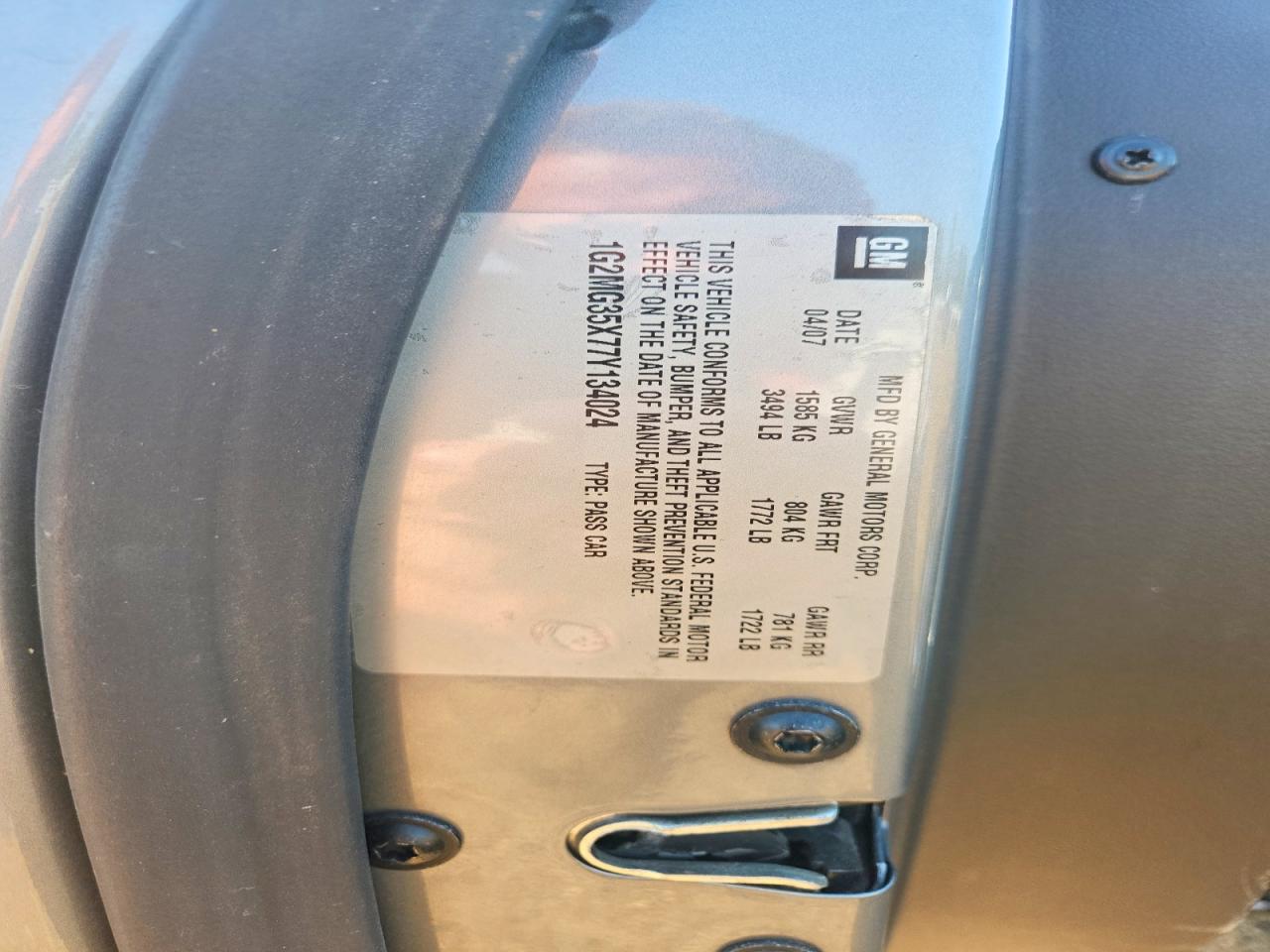 2007 Pontiac Solstice Gxp Gray vin: 1G2MG35X77Y134024