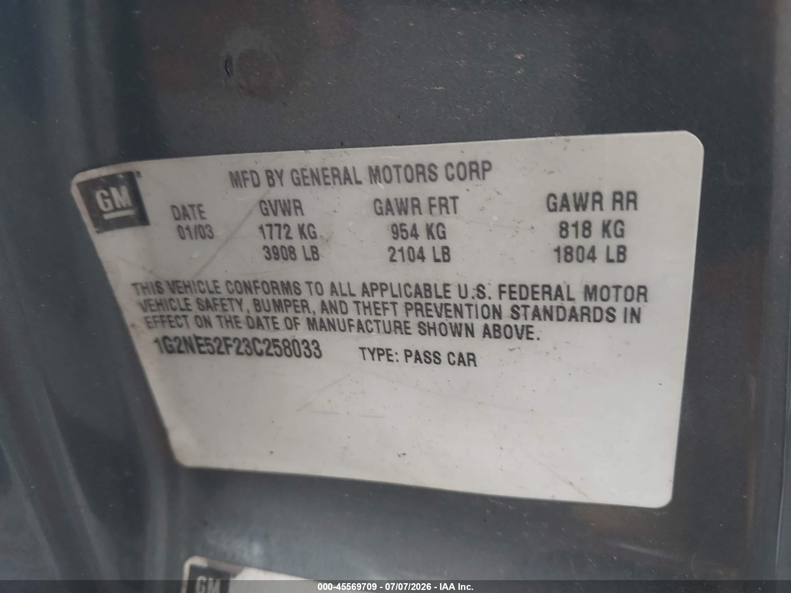 2003 Pontiac Grand Am Se Gray vin: 1G2NE52F23C258033
