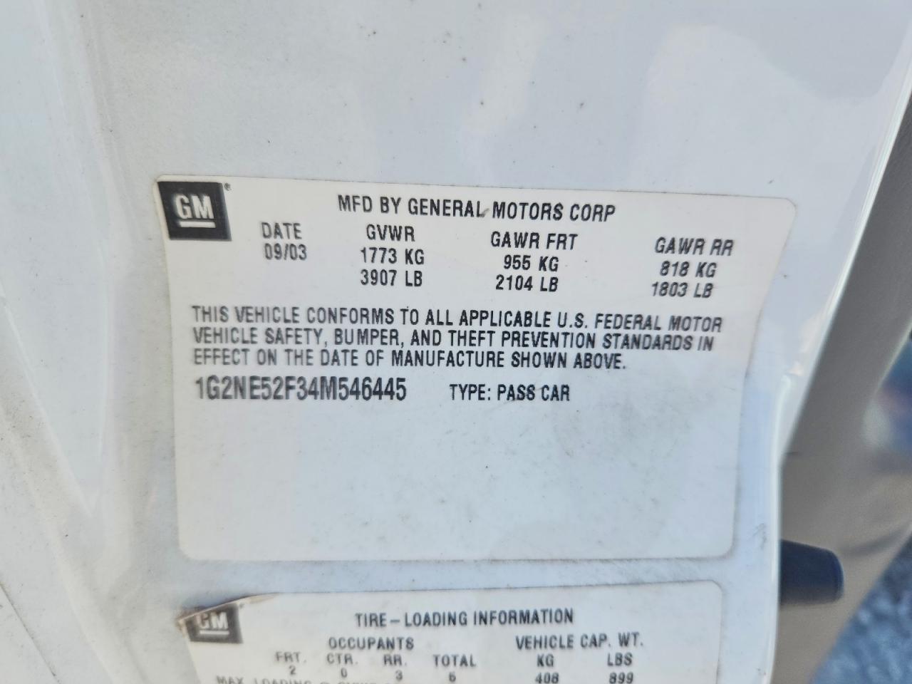 2004 Pontiac Grand Am Se Белый vin: 1G2NE52F34M546445
