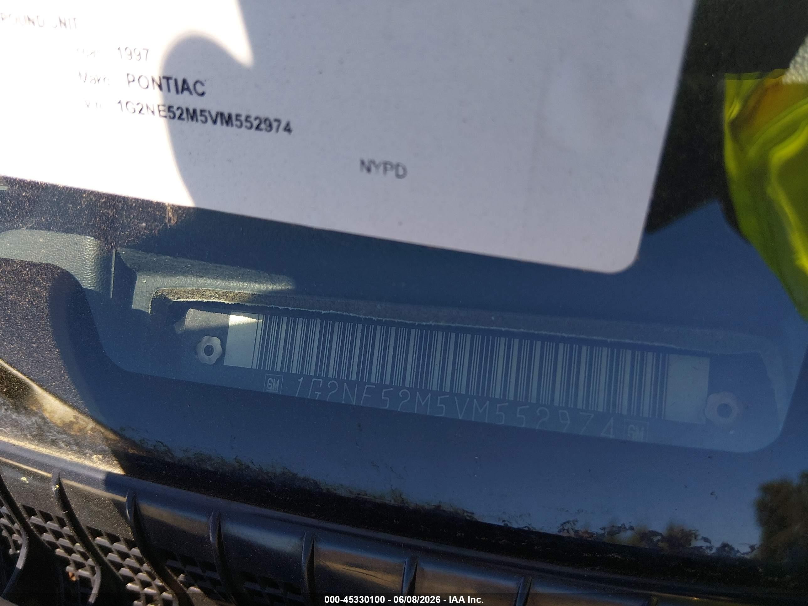 1997 Pontiac Grand Am Se Зеленый vin: 1G2NE52M5VM552974