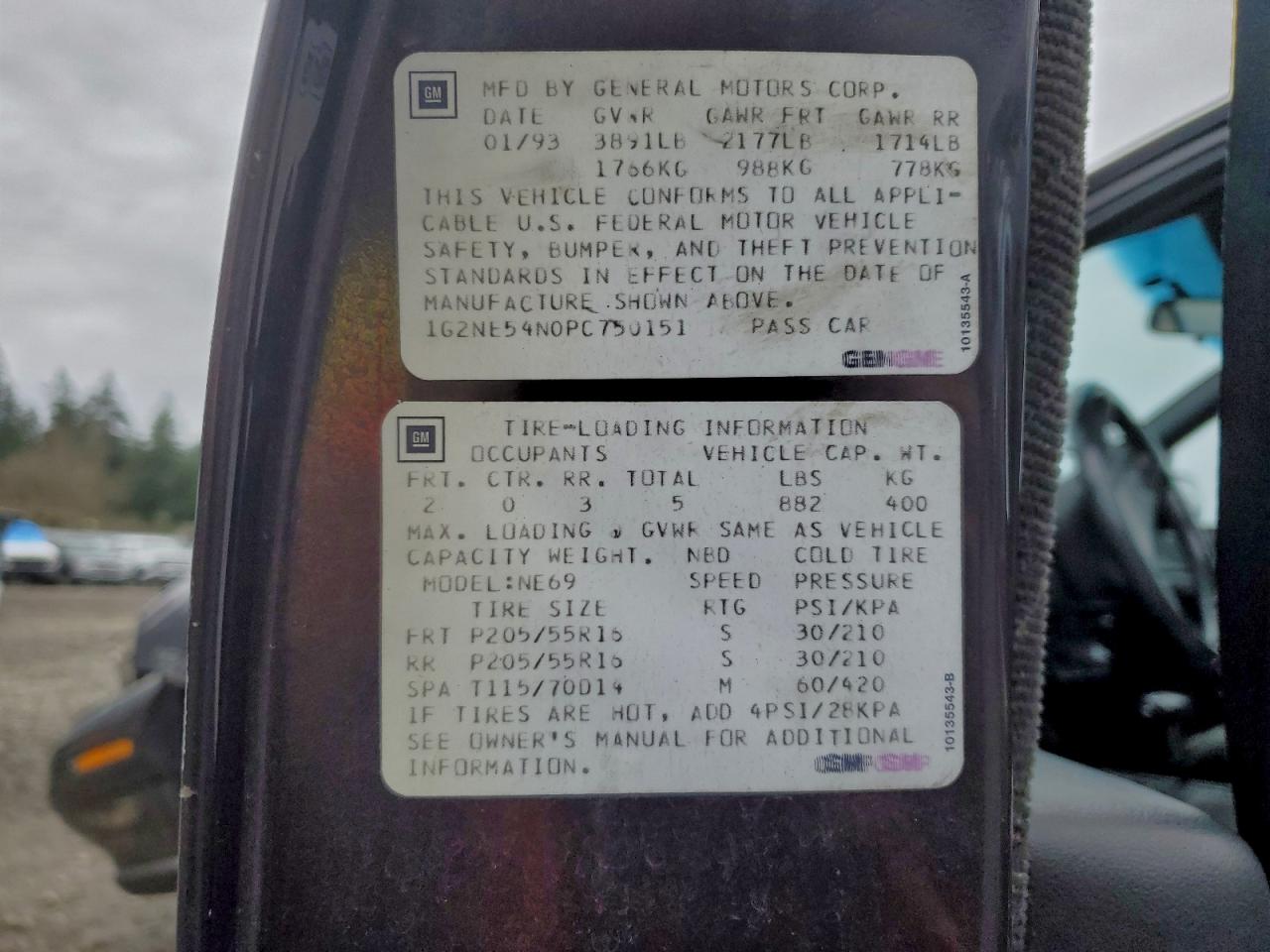 1993 Pontiac Grand Am Se Purple vin: 1G2NE54N0PC750151