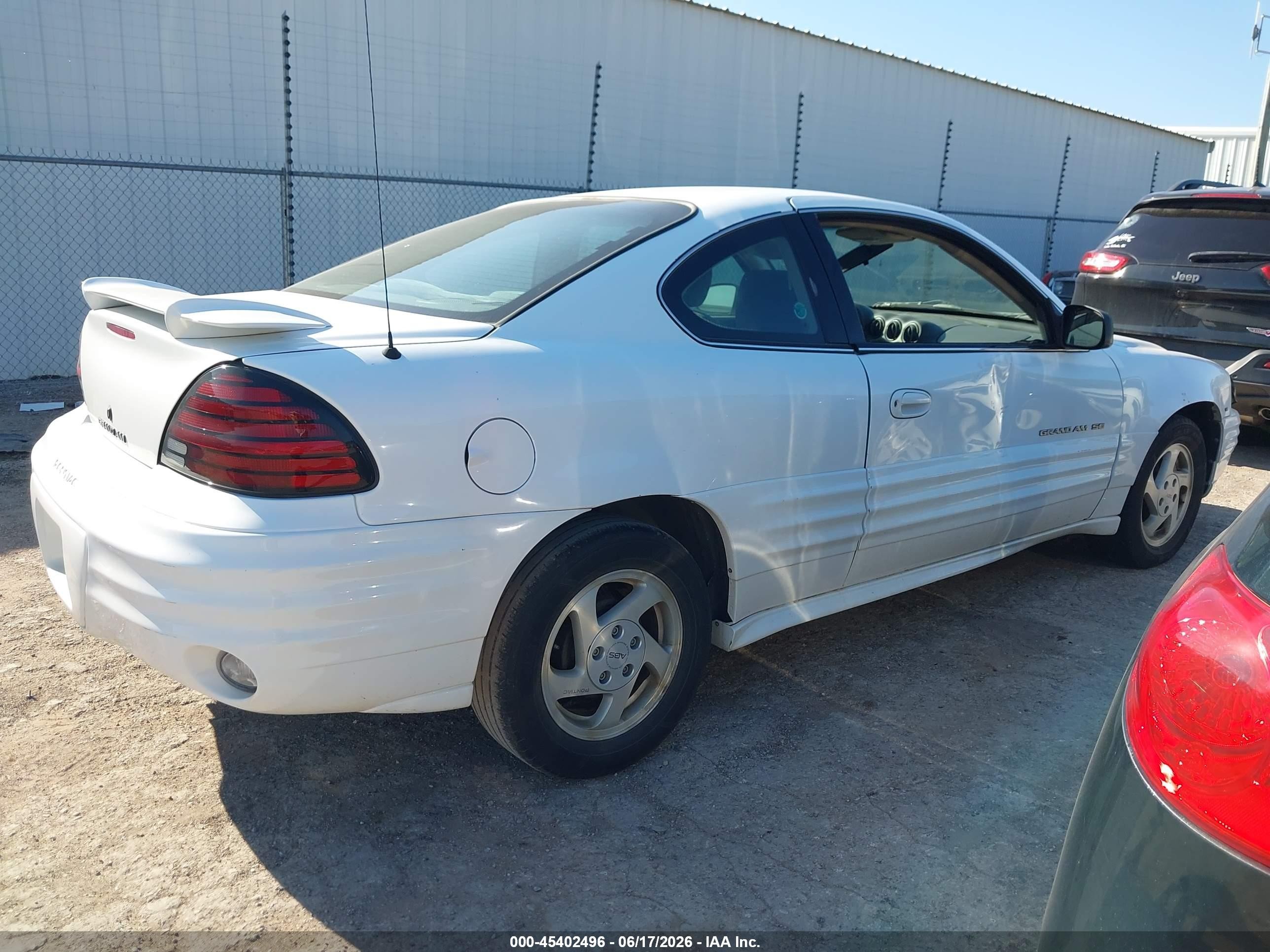 2000 Pontiac Grand Am Se1 White vin: 1G2NF12E3YM812131
