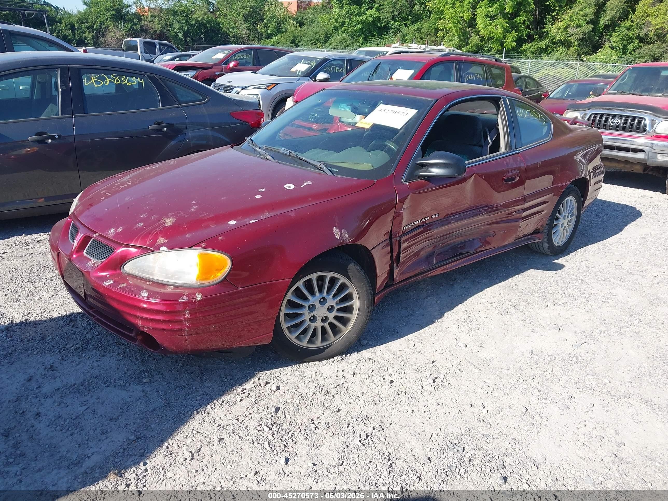 2001 Pontiac Grand Am Se1 Maroon vin: 1G2NF12TX1M554596