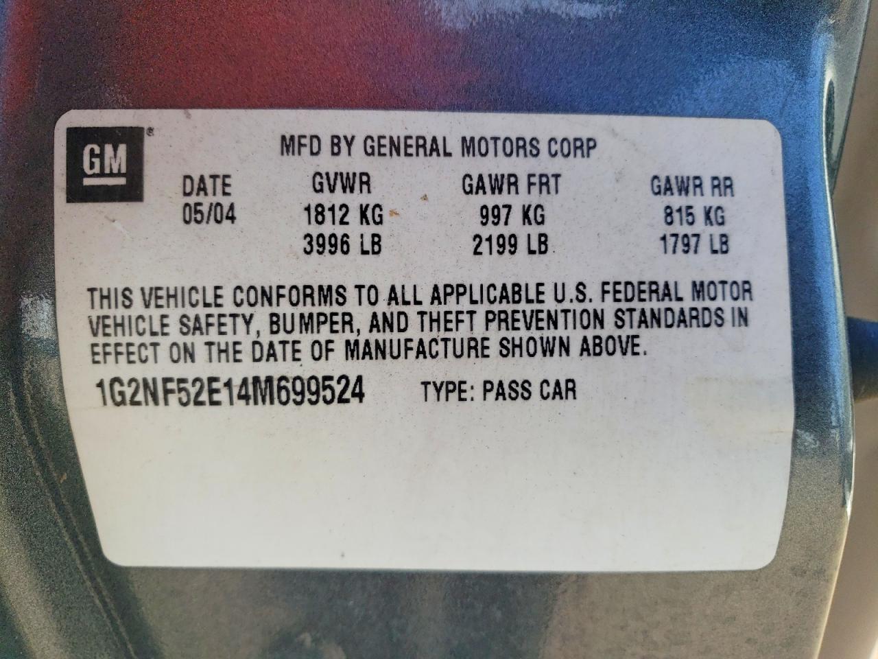 2004 Pontiac Grand Am Se1 Gray vin: 1G2NF52E14M699524