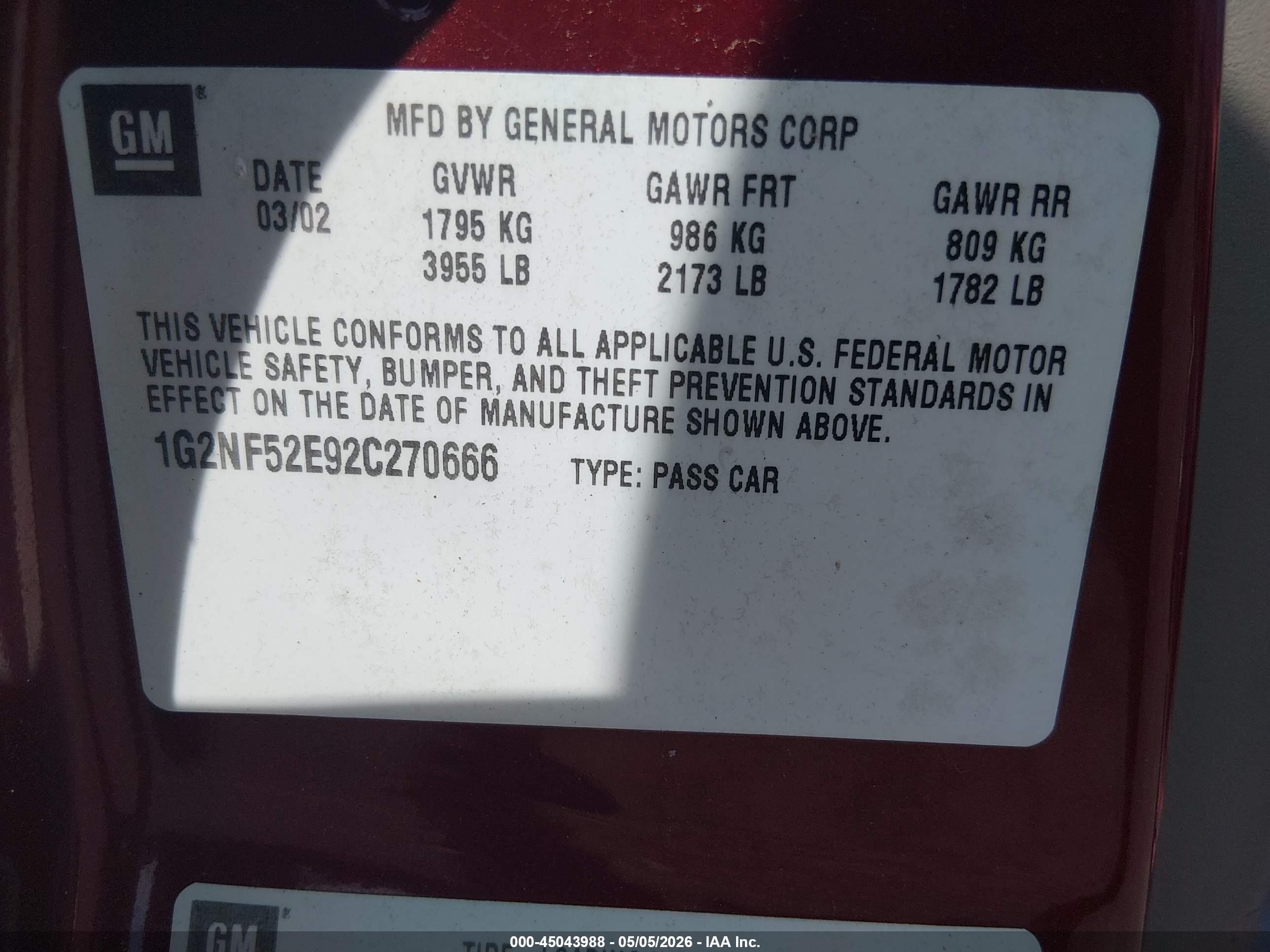 2002 Pontiac Grand Am Se1 Красный vin: 1G2NF52E92C270666