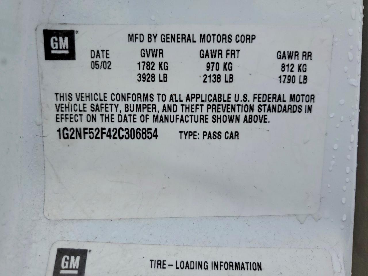 2002 Pontiac Grand Am Se1 White vin: 1G2NF52F42C306854