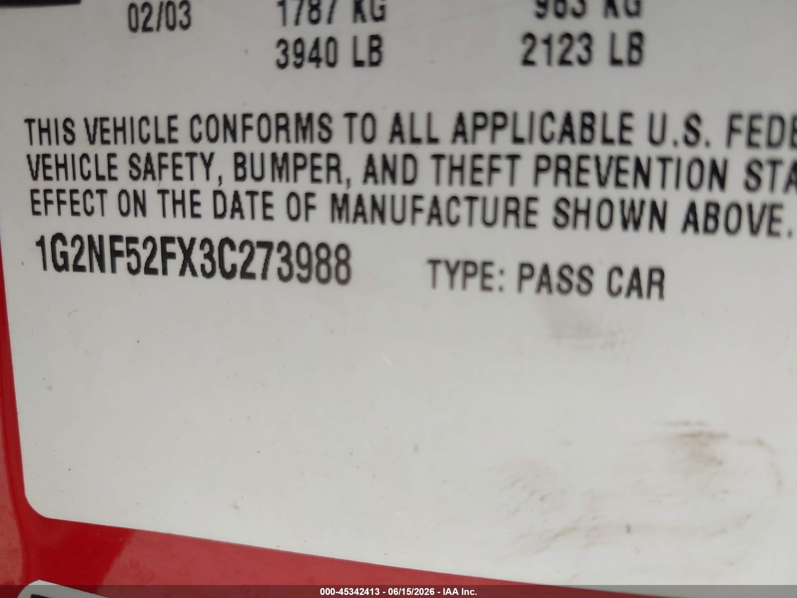 2003 Pontiac Grand Am Se1 Red vin: 1G2NF52FX3C273988