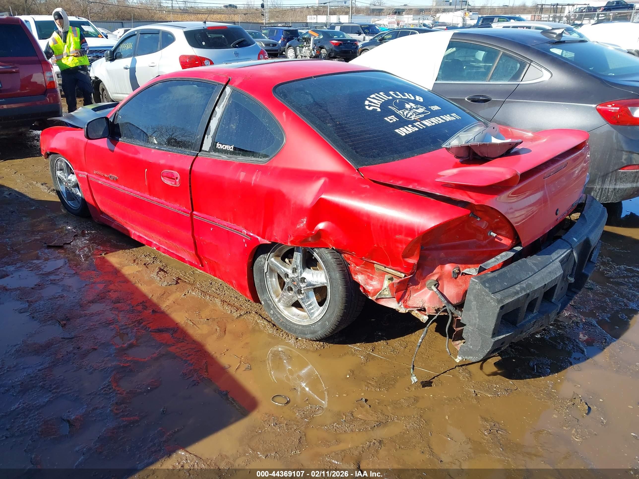 2000 Pontiac Grand Am Gt Red vin: 1G2NW12E8YM800721