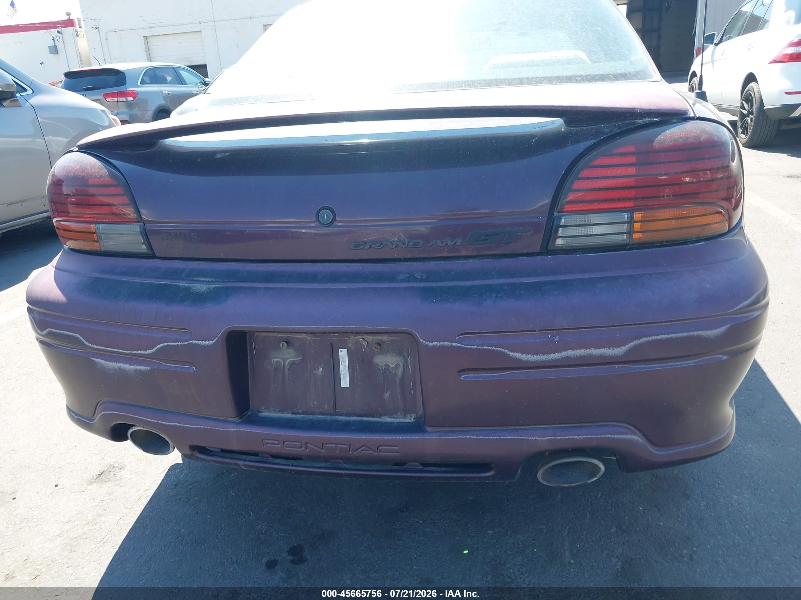 1998 Pontiac Grand Am Gt Purple vin: 1G2NW12M7WC726802